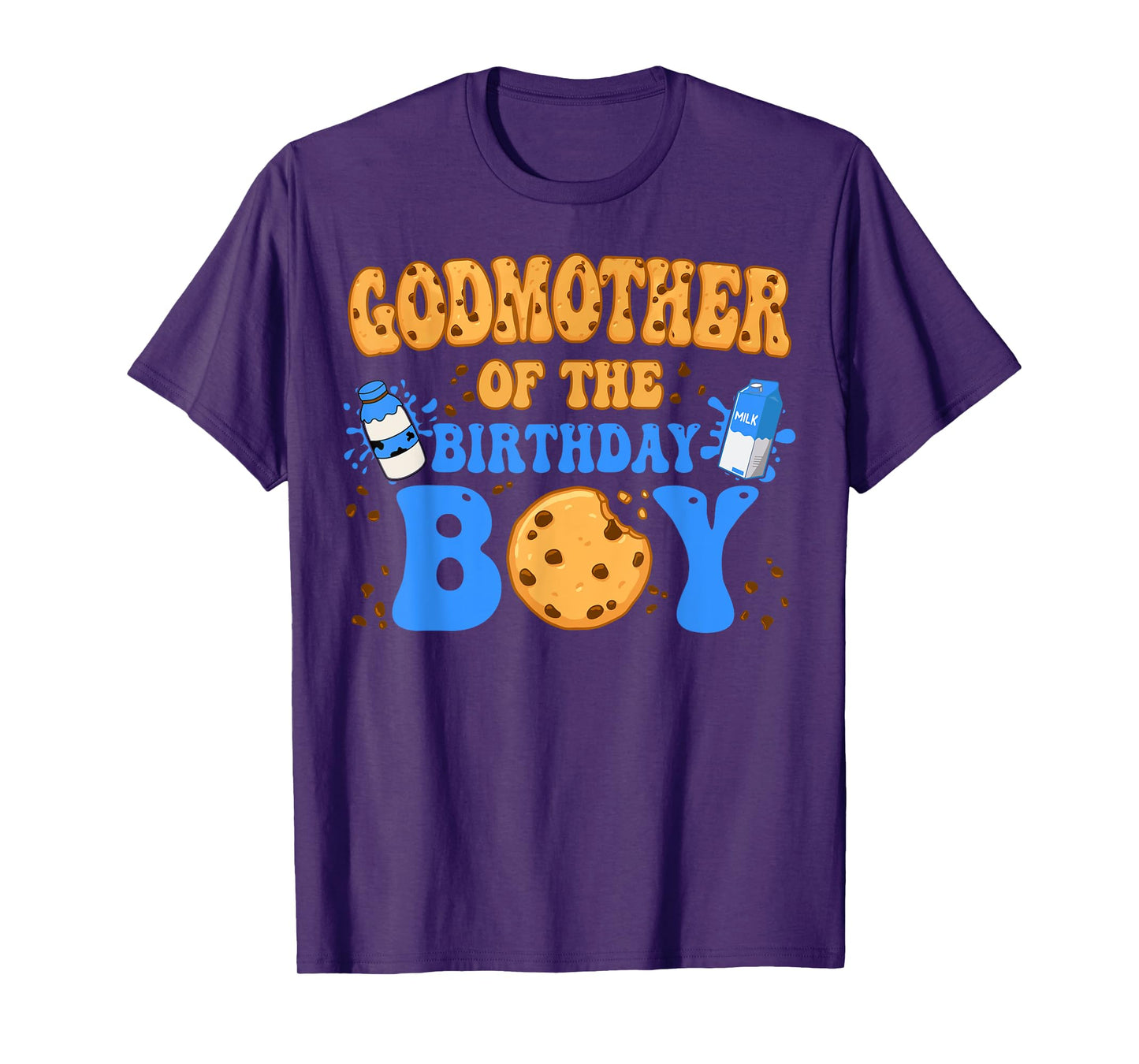 GodMother Of The Birthday Boy Milk and Cookies Lover T-Shirt