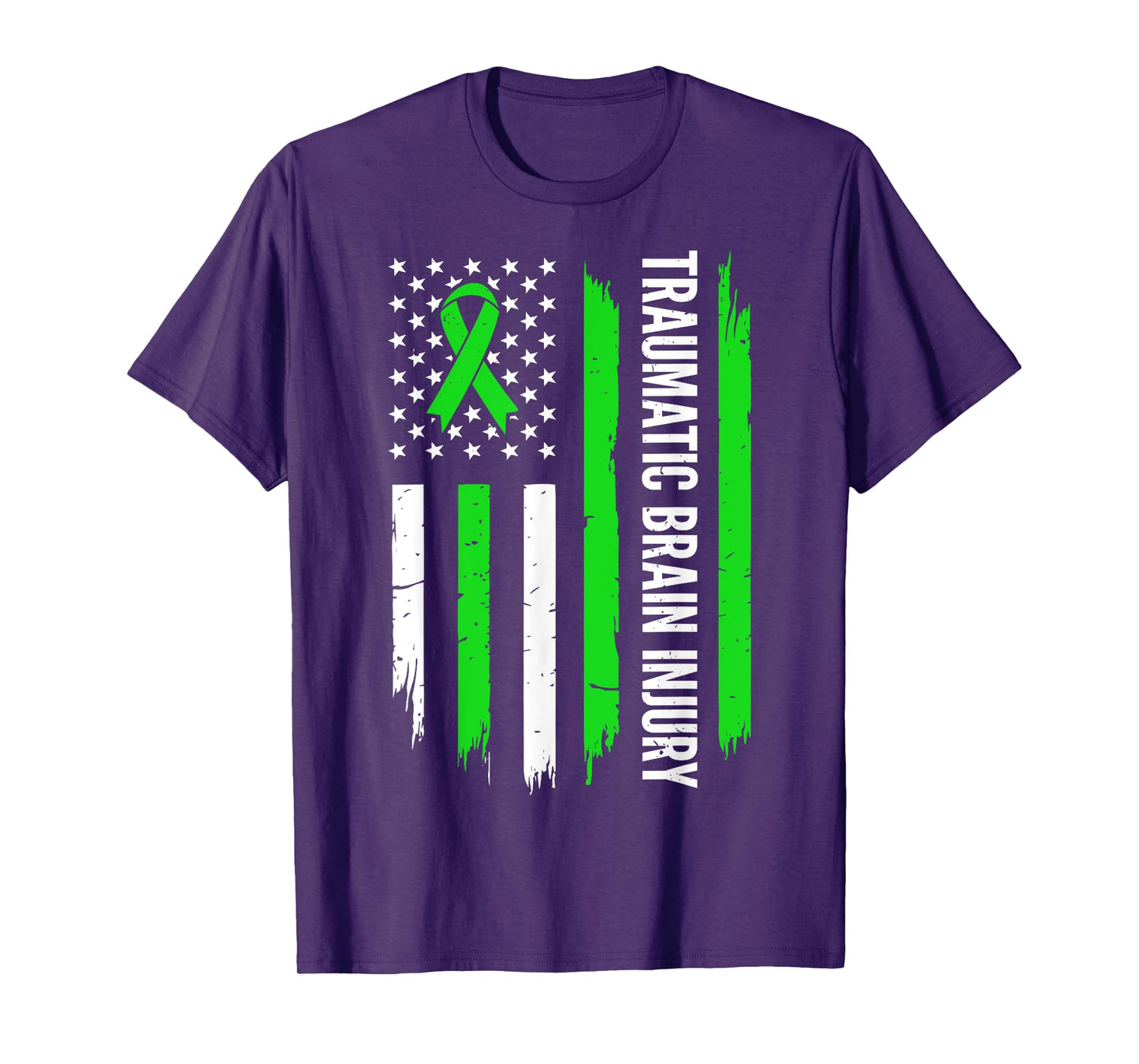 Traumatic Brain Injury Awareness American Flag TBI Survivor T-Shirt