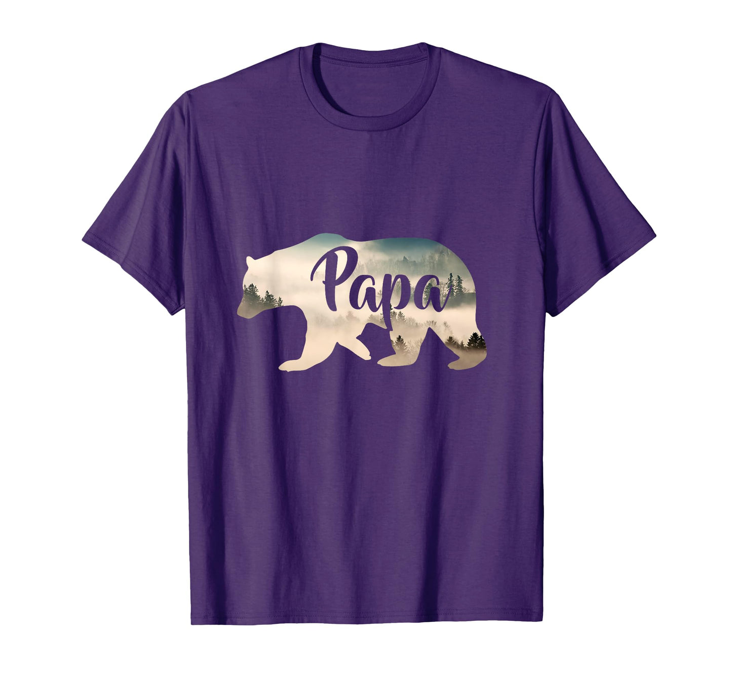 Men's Papa Bear & Forest T-Shirt Awesome Camping Tee T-Shirt
