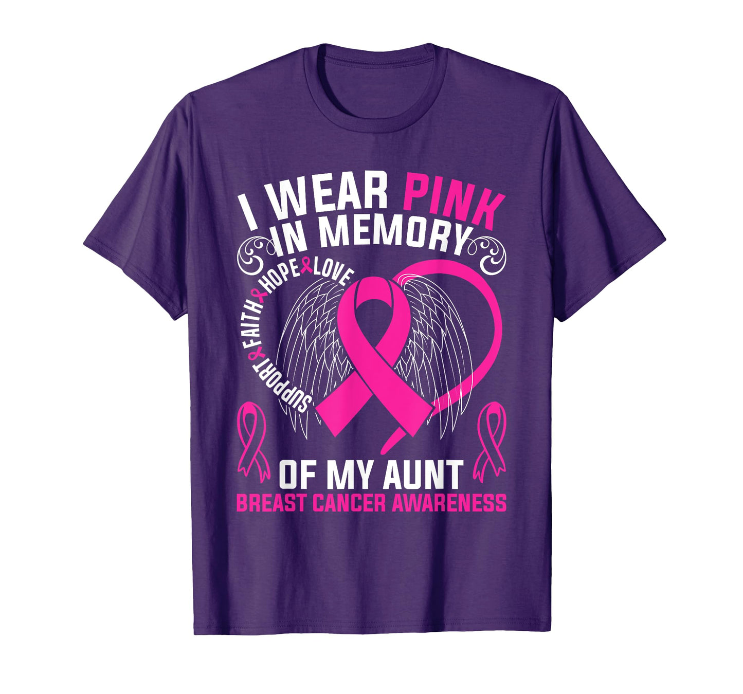 I Wear Pink In Memory Of My Aunt Breast Cancer Awareness T-Shirt