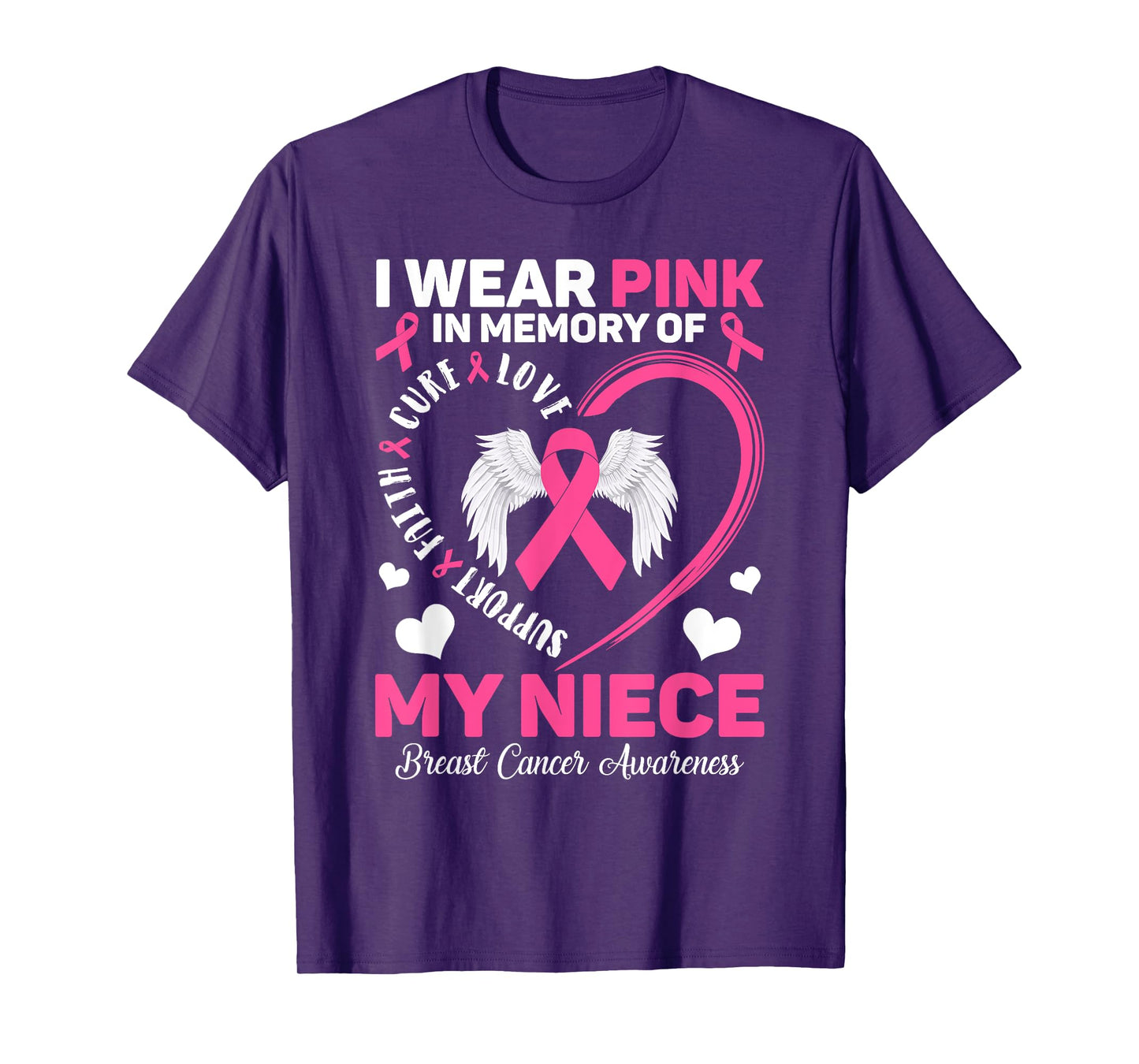 I Wear Pink In Memory Of My Niece Breast Cancer Awareness T-Shirt