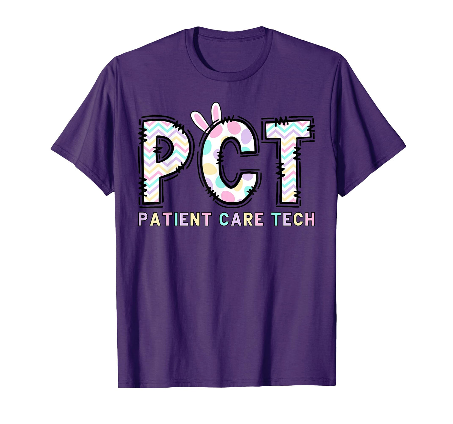 PCT Patient Care Technician Easter Bunny Ears Nurse Outfit T-Shirt