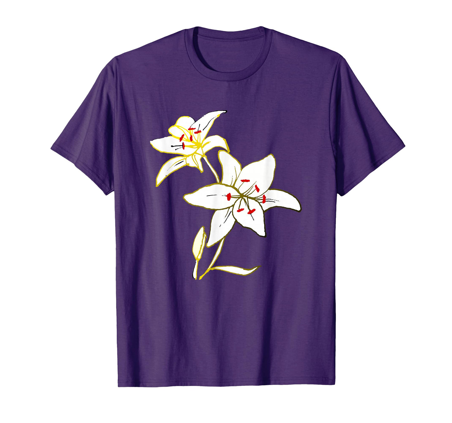 White lily flower petals blooming artistic flower lover T-Shirt
