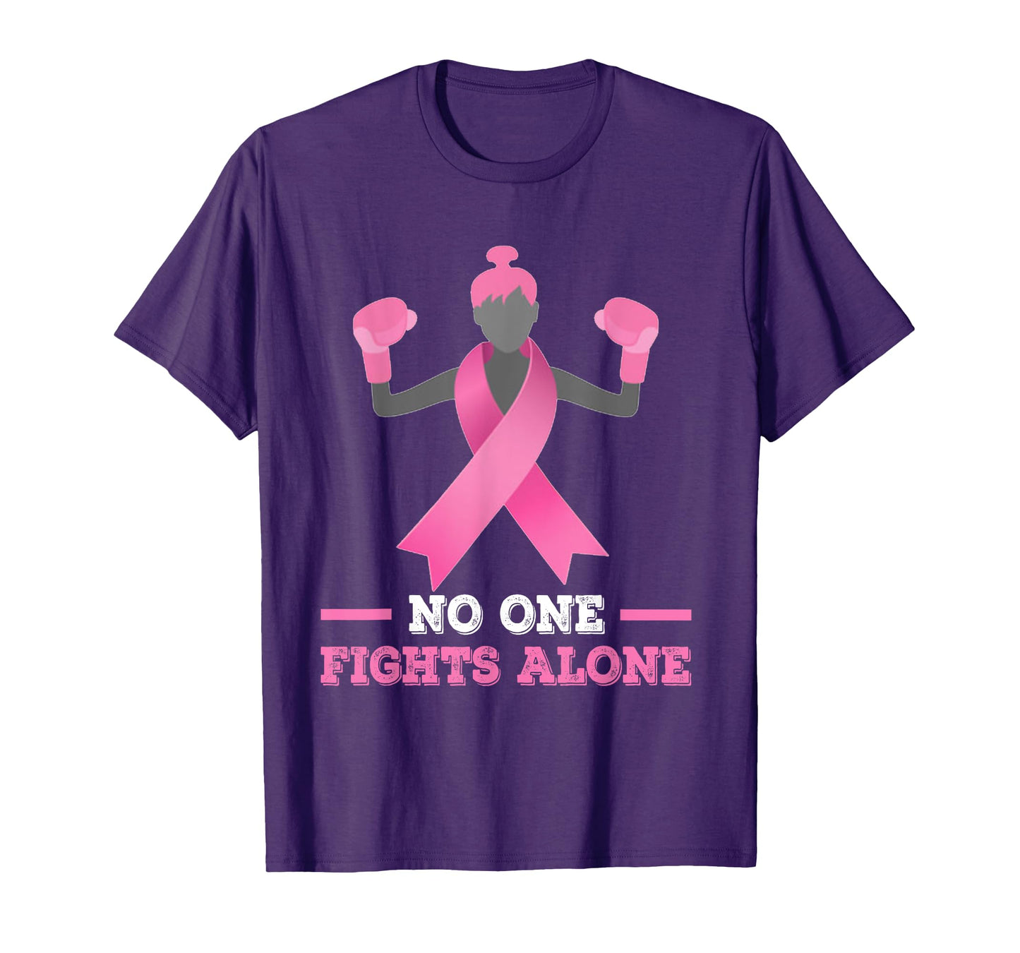 No One Fights Alone T-shirt Breast Cancer Tee Fighter Shirt T-Shirt