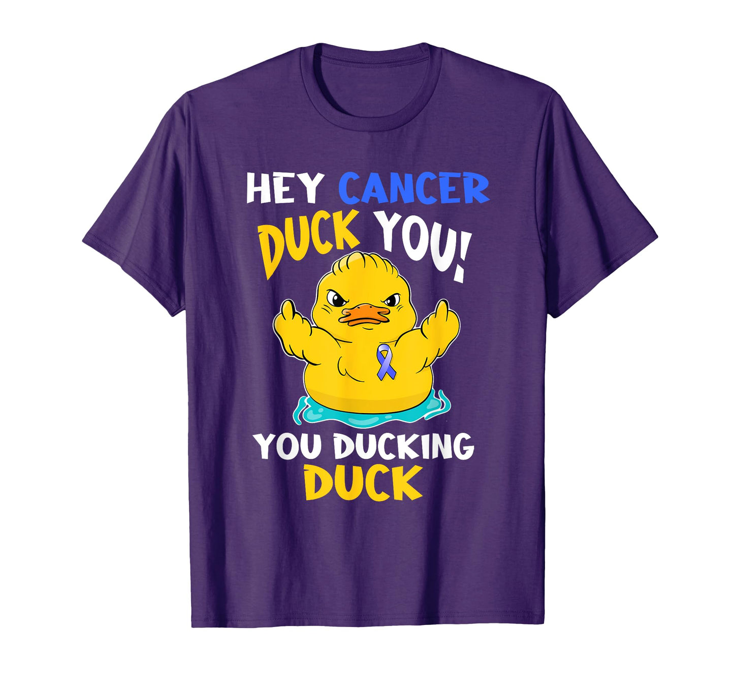 Fight Against Cancer Funny Duck Design T-Shirt