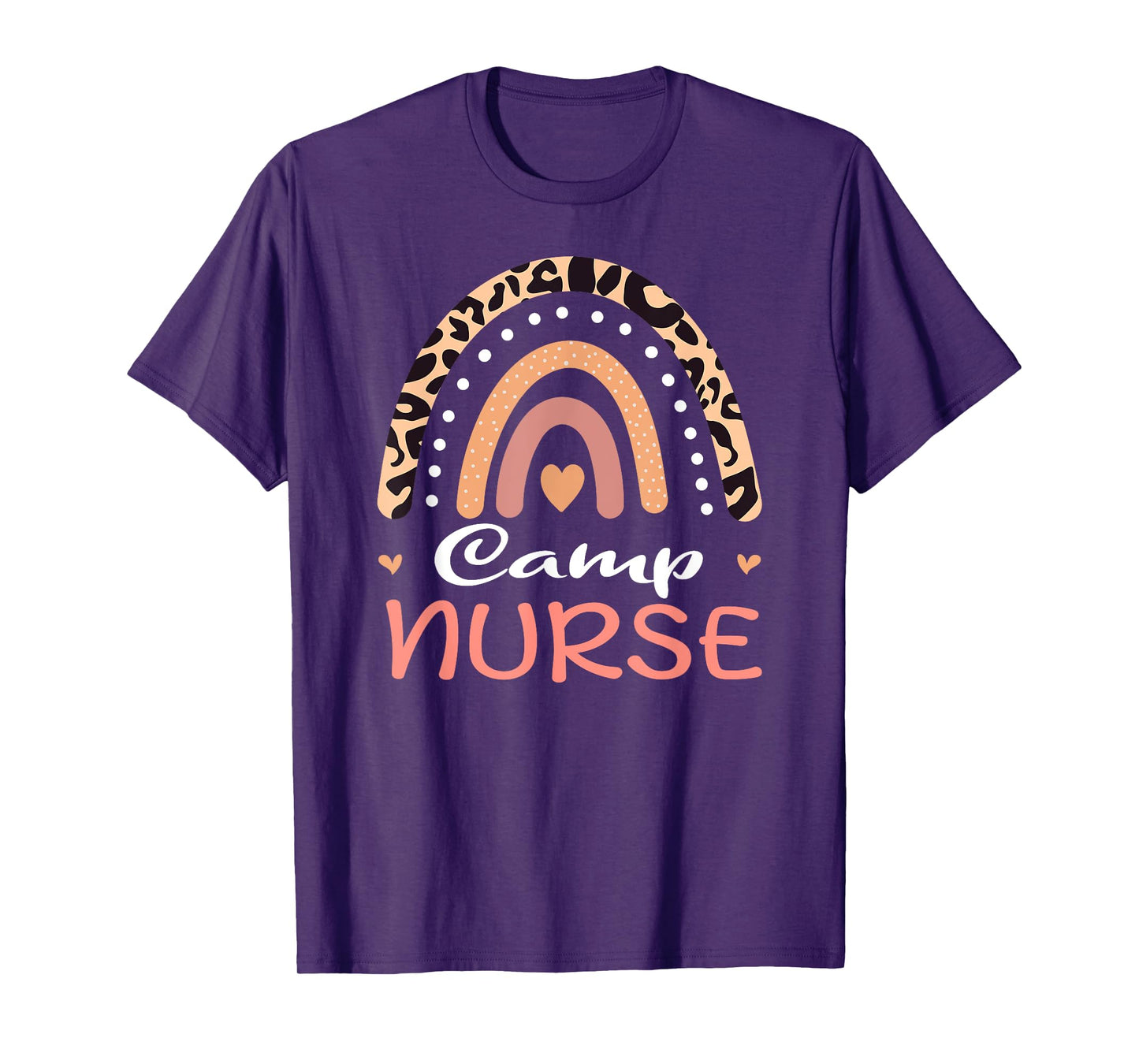 Camp Nurse Summer Camp Camping Leopard Rainbow Nursing T-Shirt for Men Women