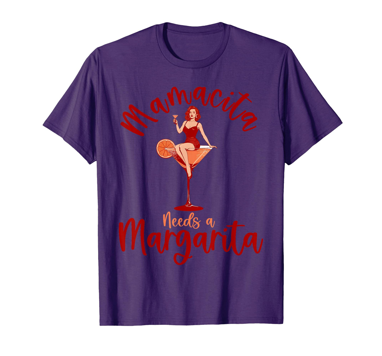 Mamacita Needs a Margarita Retro Pin-up Girl Cinco de Mayo T-Shirt