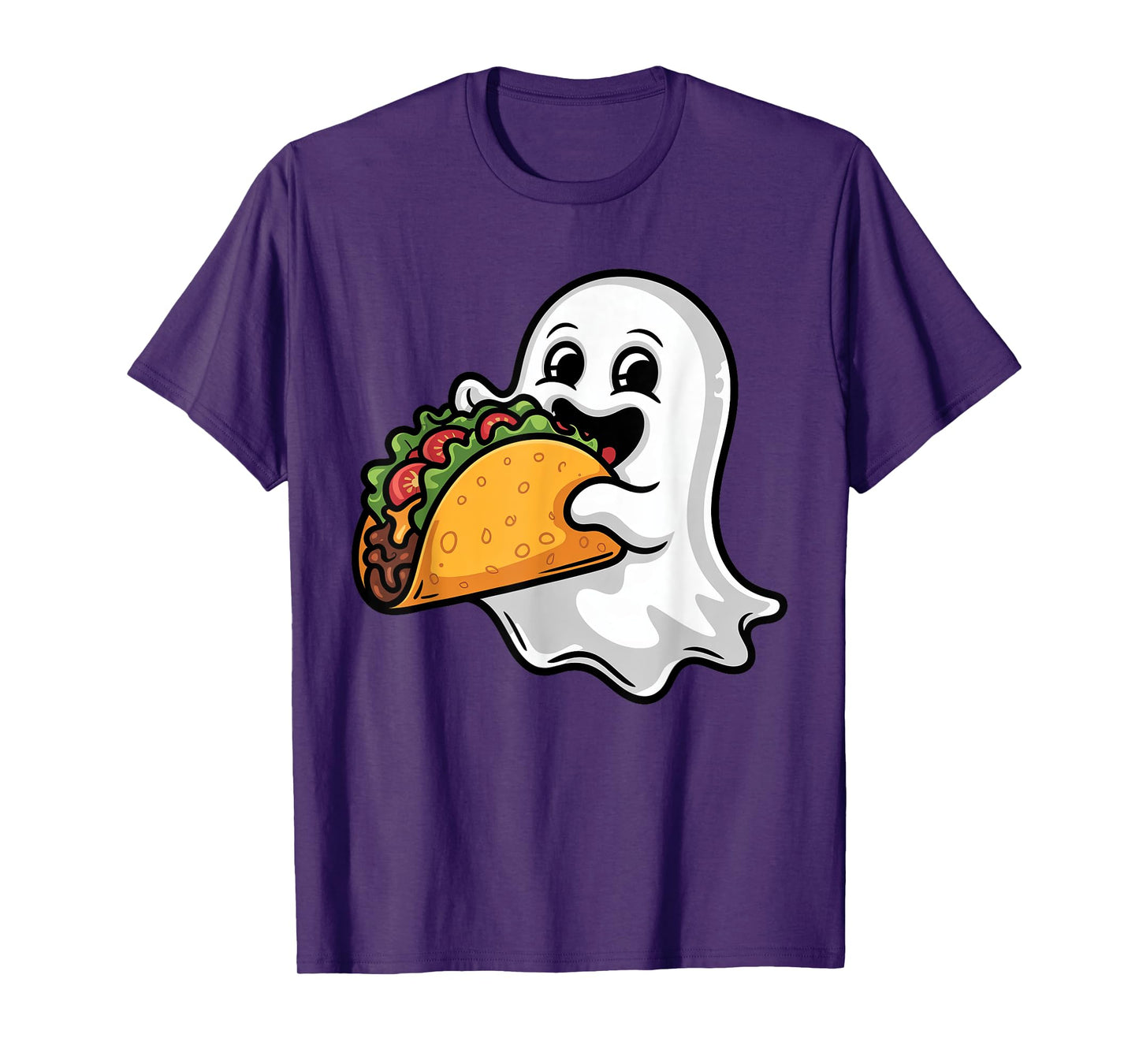 Cute Boo Ghost Eating Tacos Costume Halloween Spooky Season T-Shirt