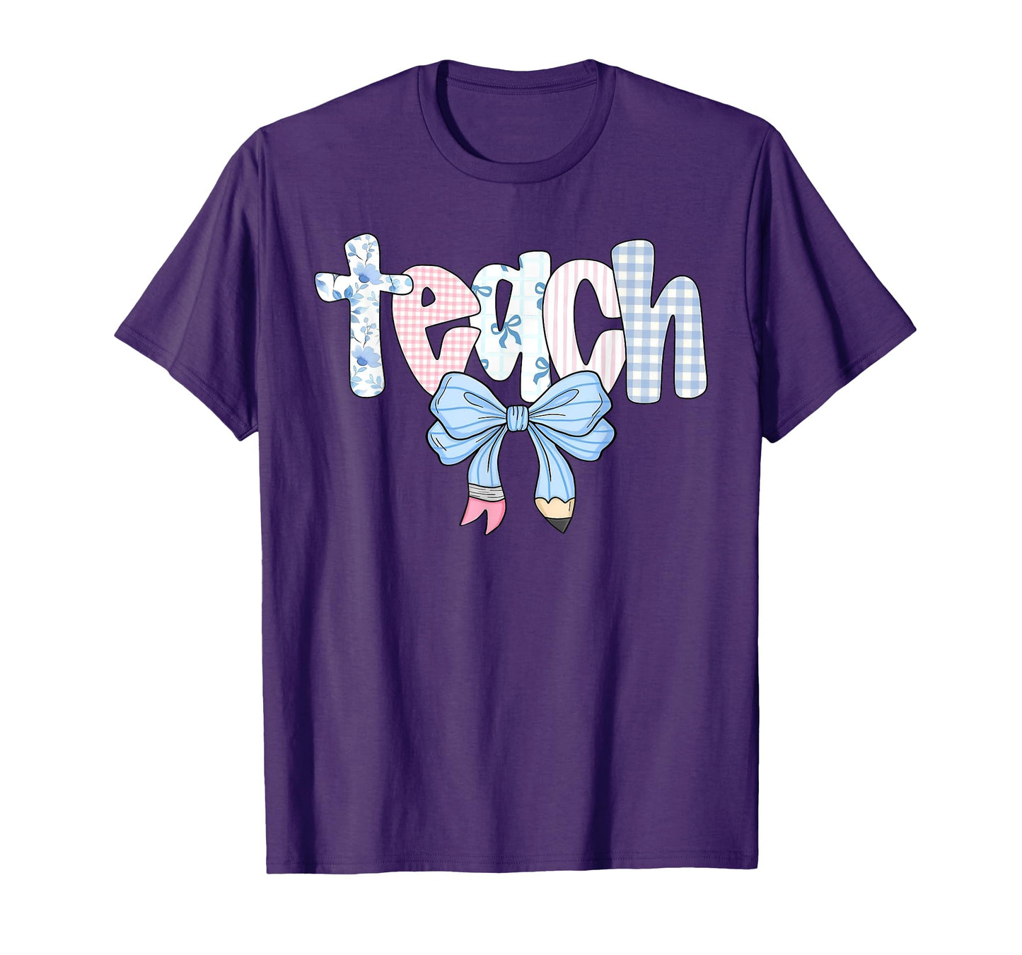 Teach Teacher Coquette Bow Pencil Back To School First Day T-Shirt