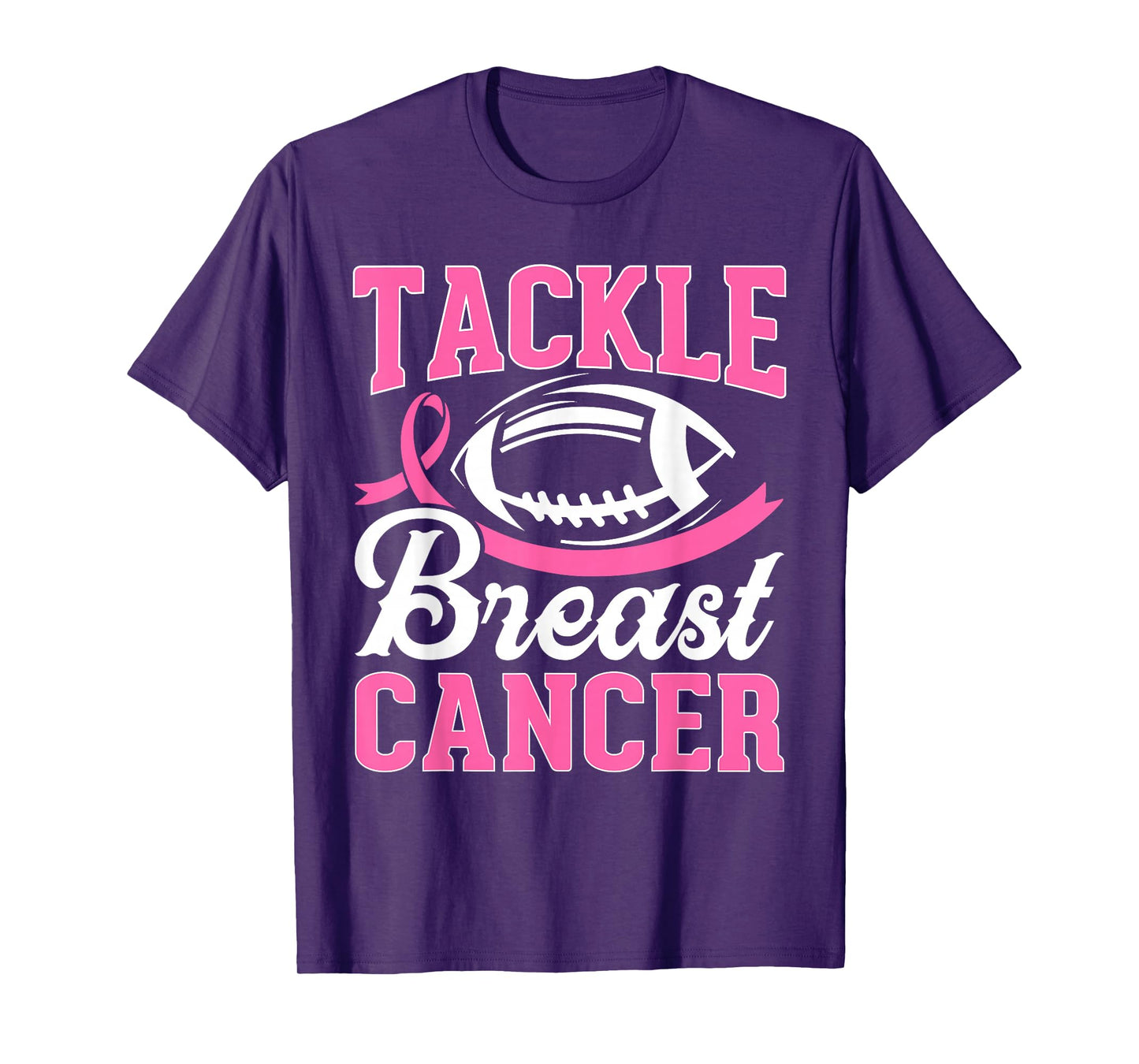 Tackle Breast Cancer Awareness Football Pink Ribbon Boys Kid T-Shirt
