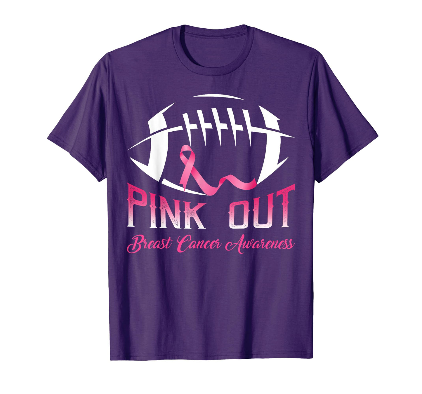 Pink Out Shirt Breast Cancer Football For Men Women Kids T-Shirt