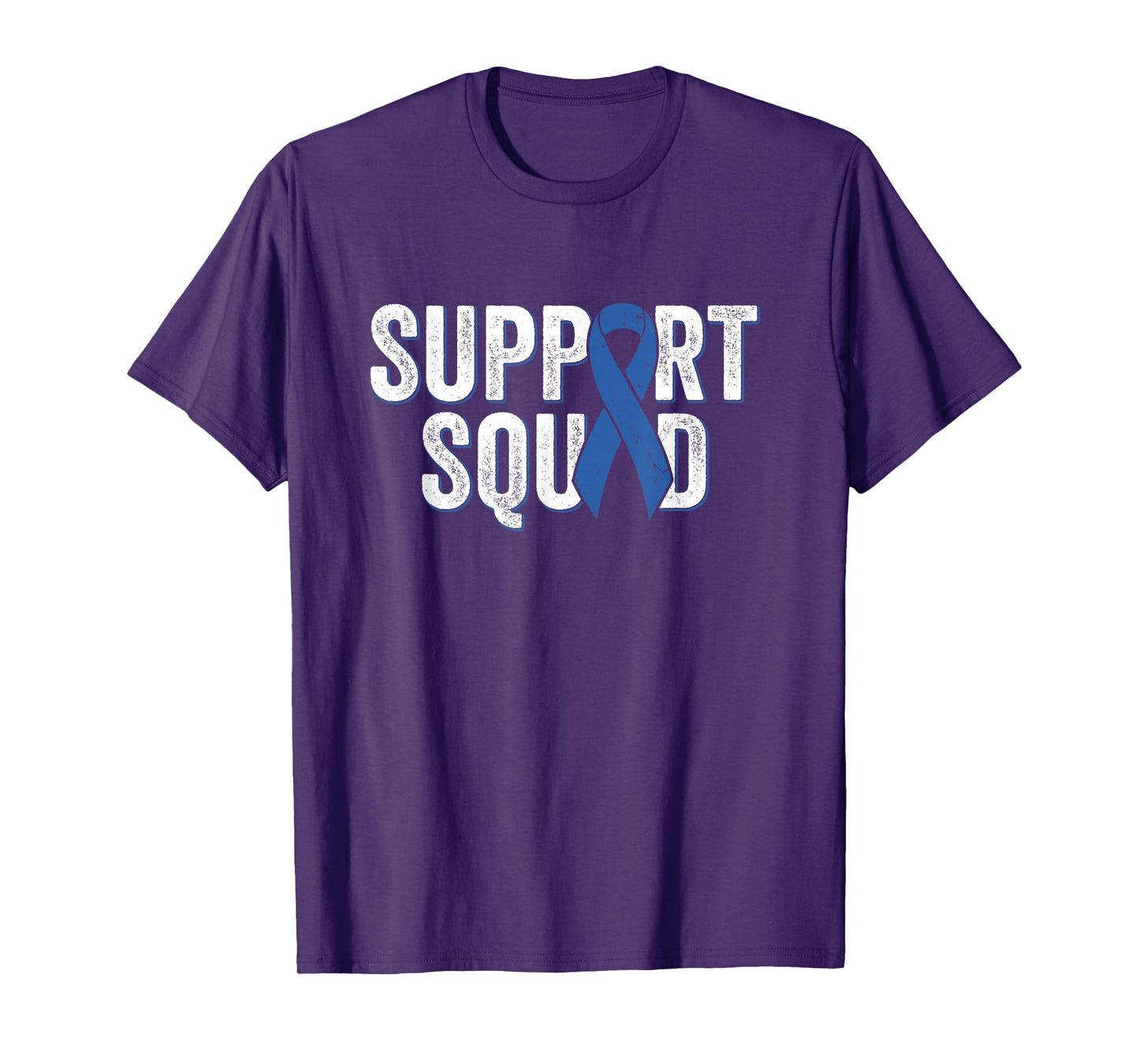 Colon Cancer Support Squad, Blue Colorectal Awareness Ribbon T-Shirt