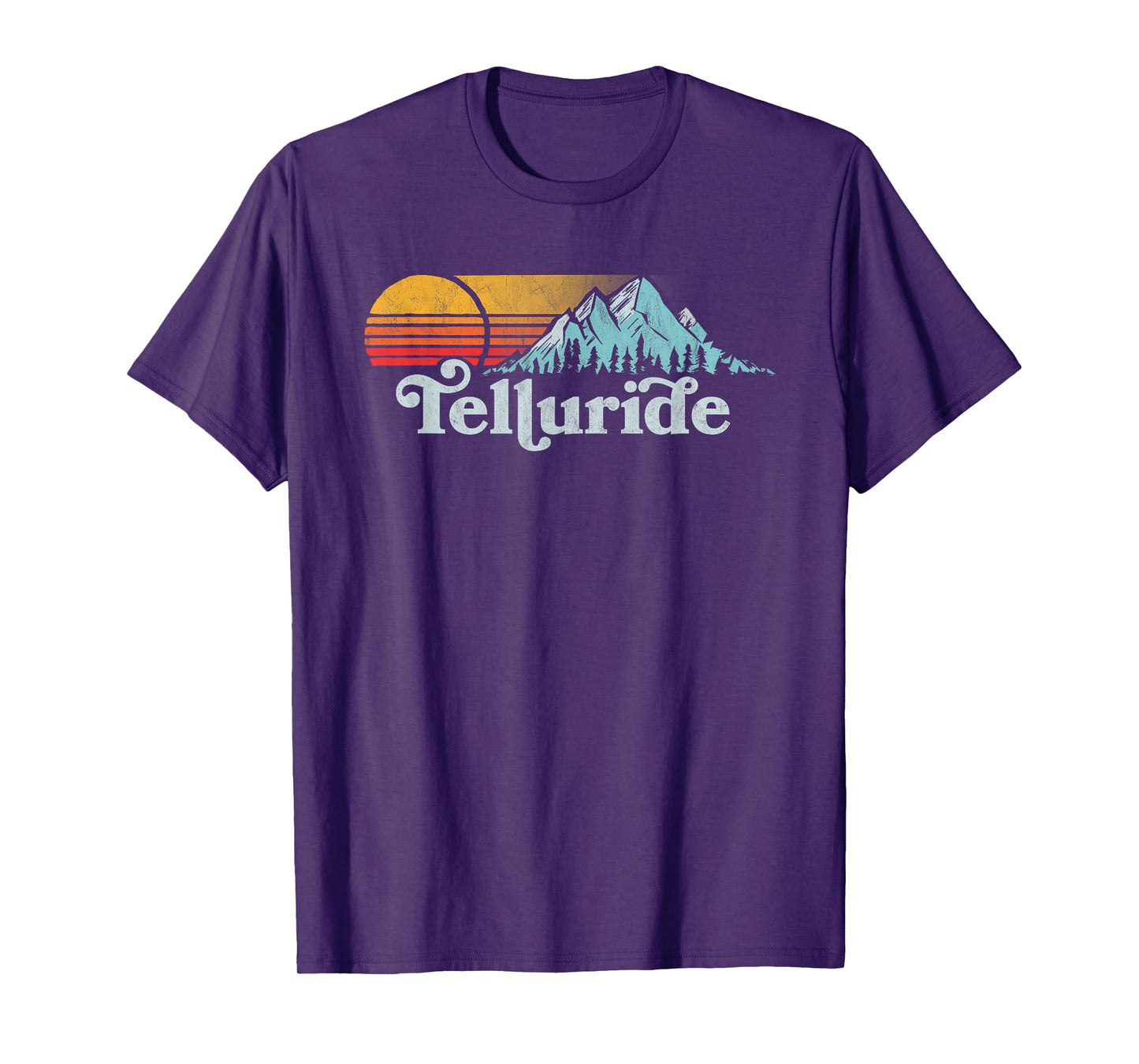 Vintage Telluride Retro Distressed Vibe Mountains 80s Sun T-Shirt