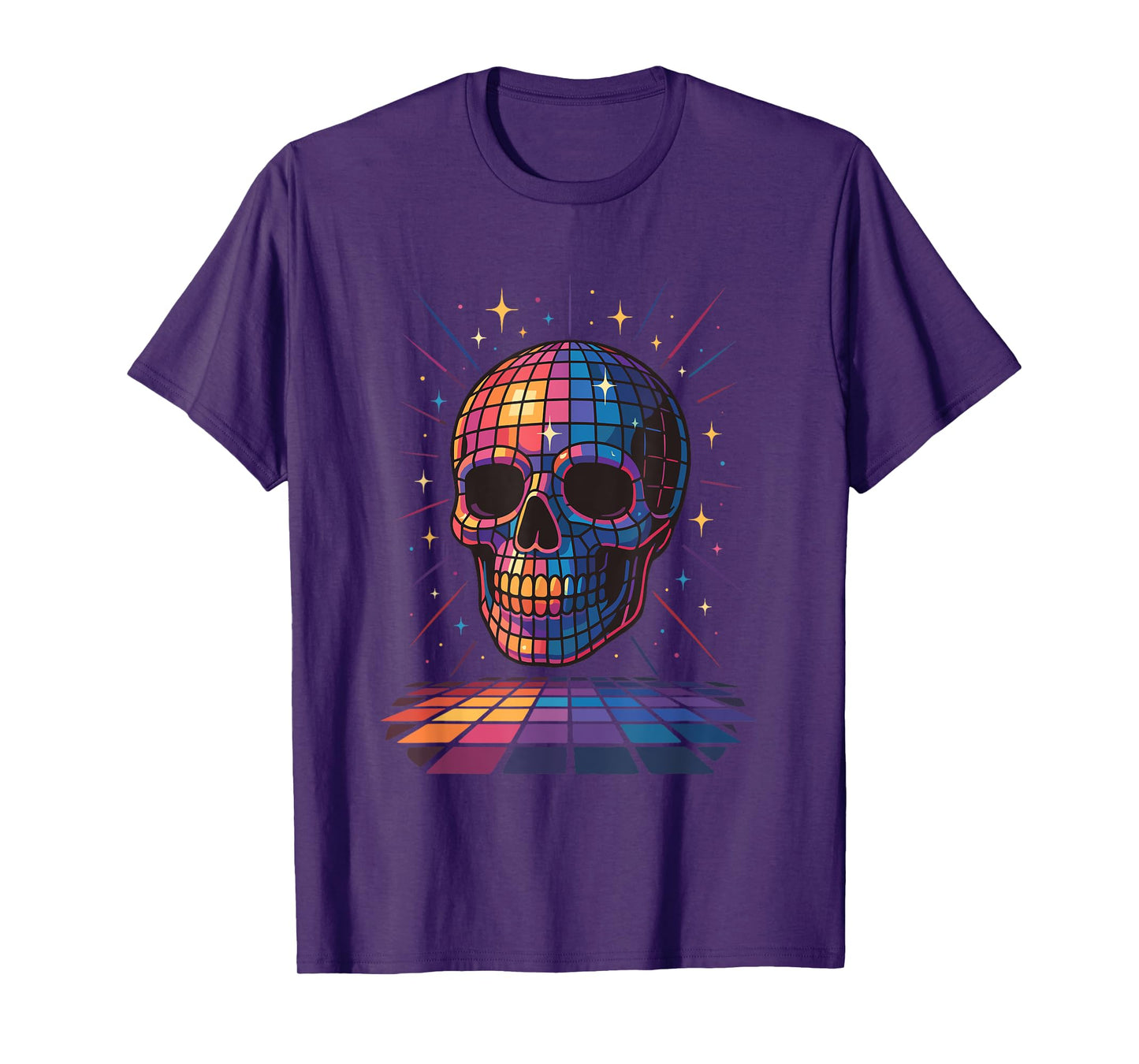 Disco Ball Skull Retro Humor Dance Party Dark Aesthetic T-Shirt
