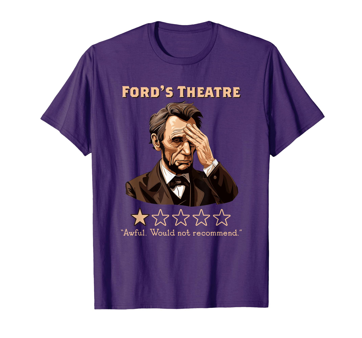 Presto Abraham Lincoln Ford Theater Funny T-Shirt, Men's Grey Classic Fit Short Sleeve Crew Neck T-Shirt, Small