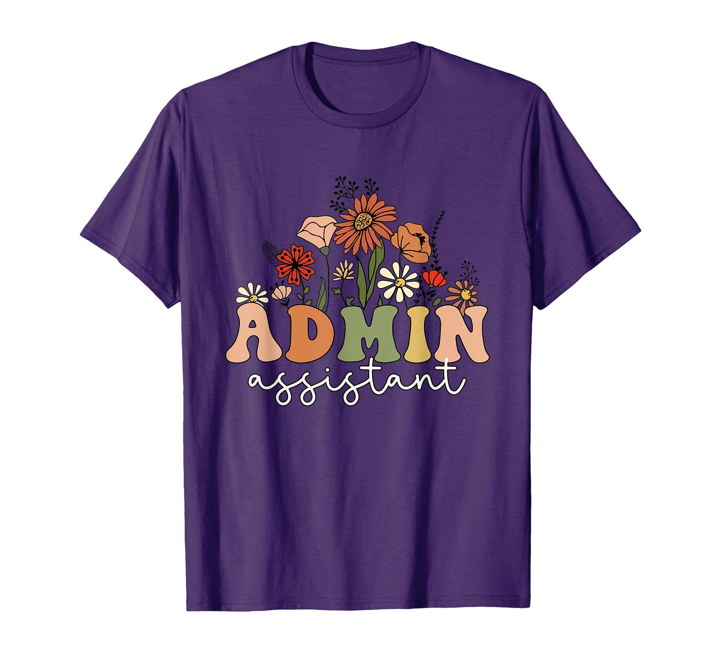 Retro Admin Assistant Wildflowers Administrative Assistant T-Shirt