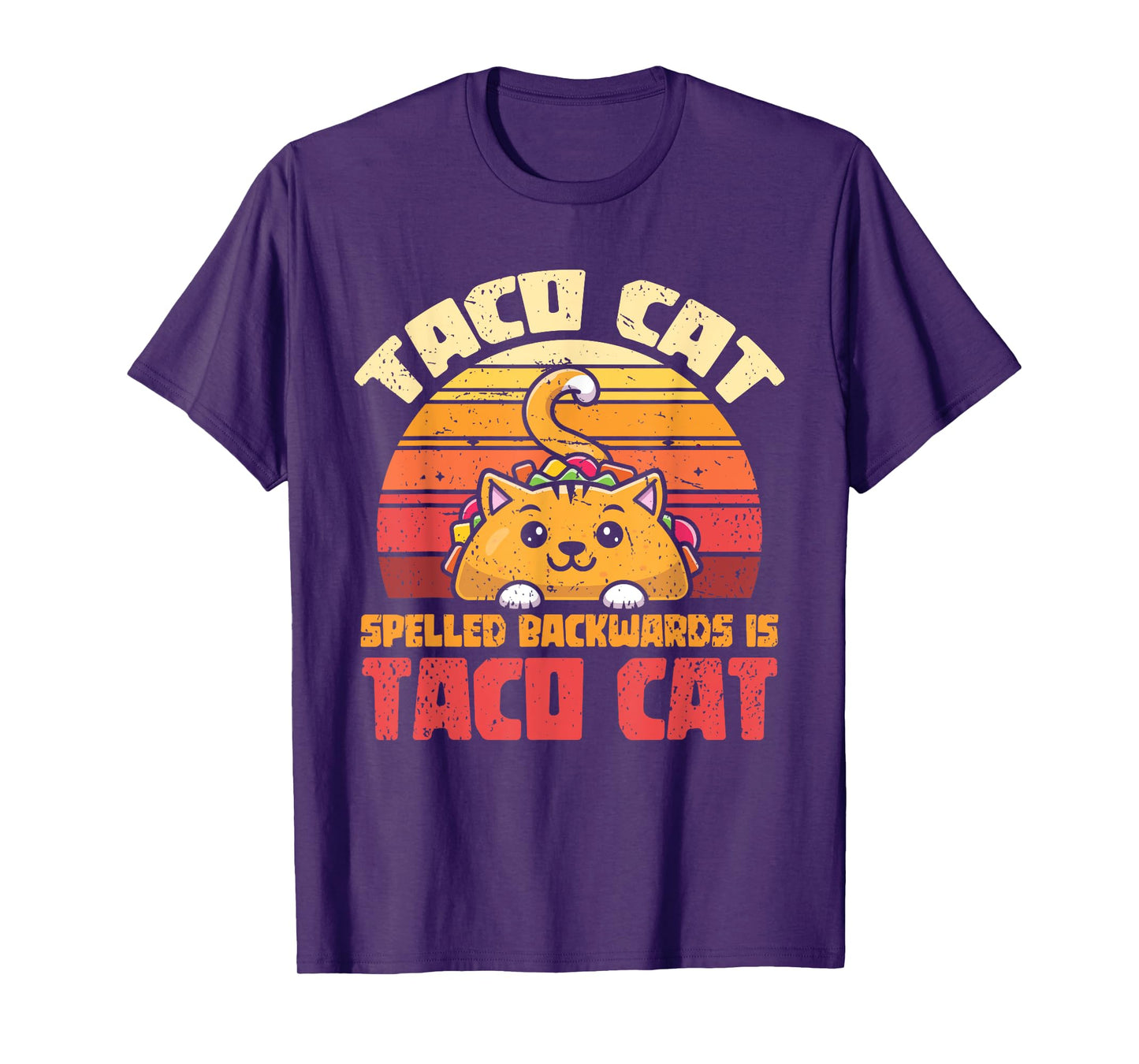 Tacocat Spelled Backwards Is Tacocat Funny Retro Taco T-Shirt for Men Women Girls Kids
