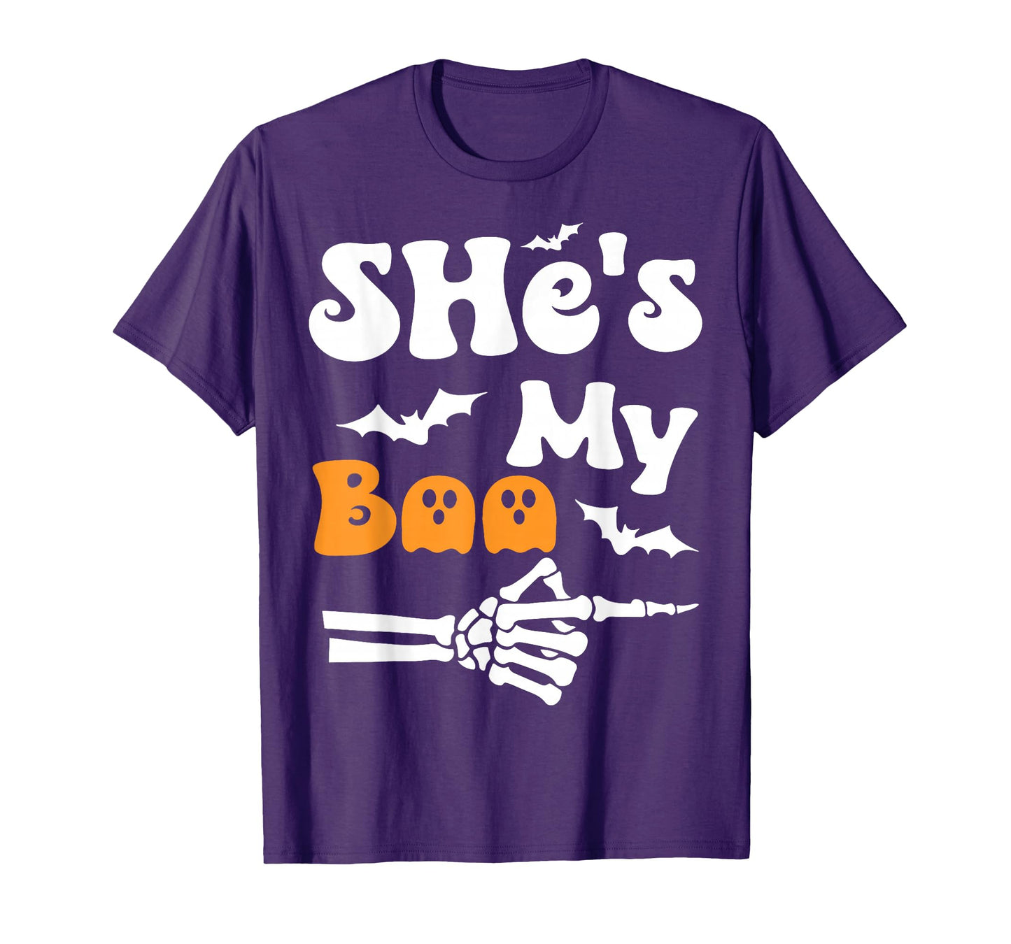 She's My Boo Skeleton Halloween Matching Couples T-Shirt