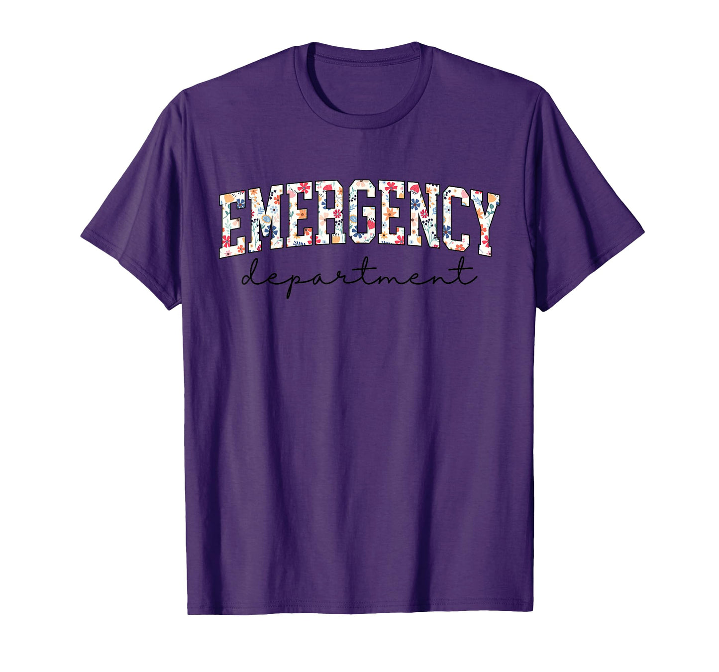 Floral ER Nurse Emergency Department Emergency Room RN T-Shirt