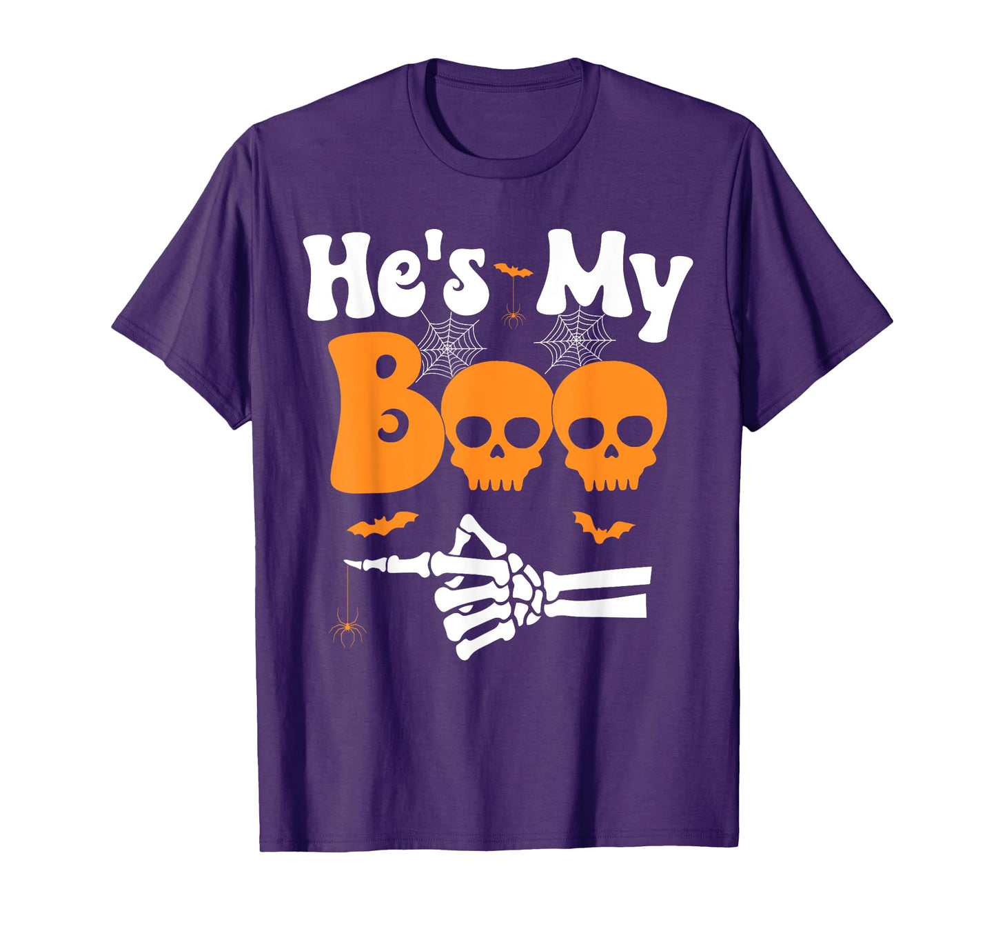 He's My Boo Skeleton Funny Couples Matching Halloween Couple T-Shirt