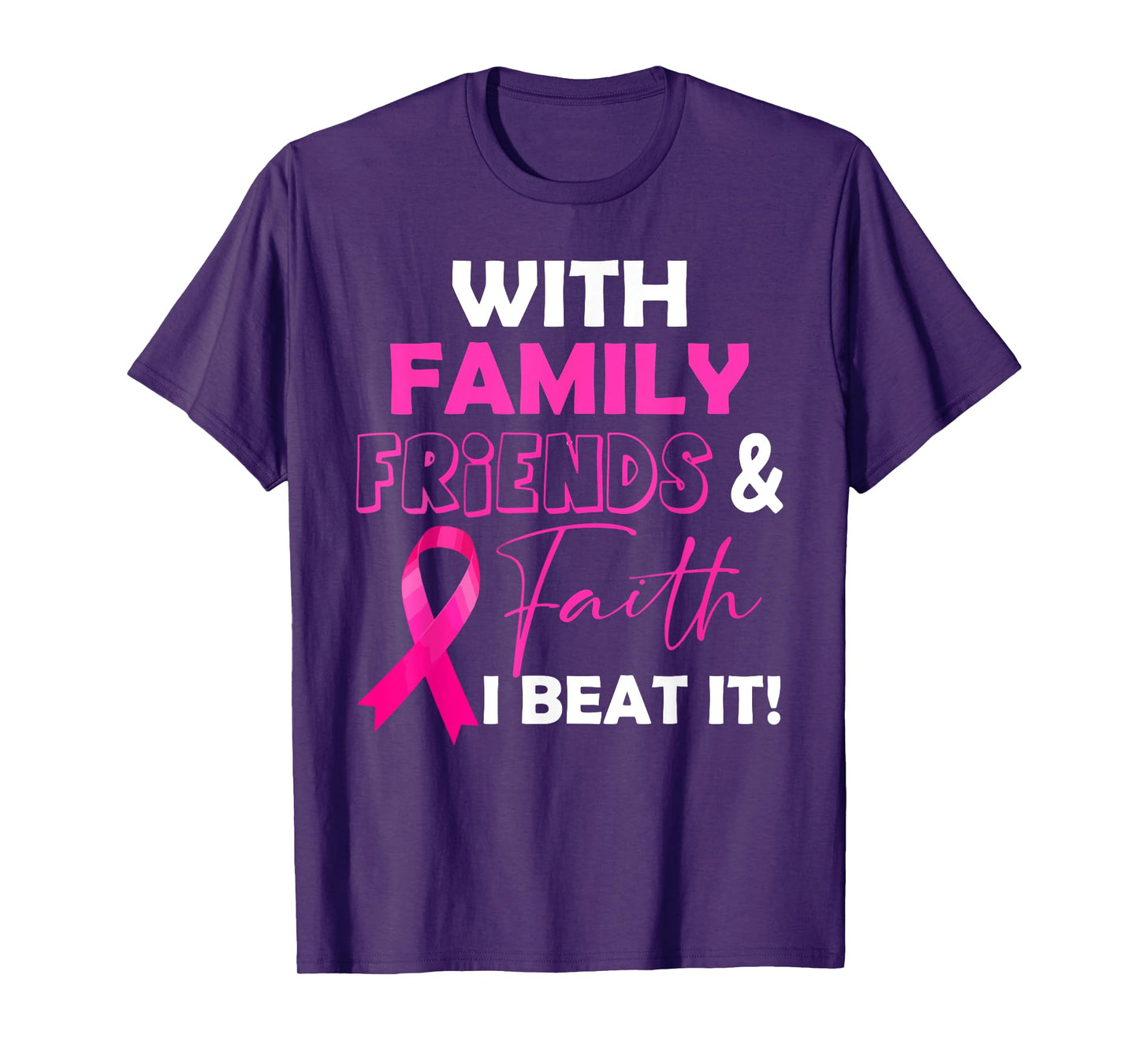 I Beat Breast Cancer Pink Ribbon Breast Cancer Survivor T-Shirt