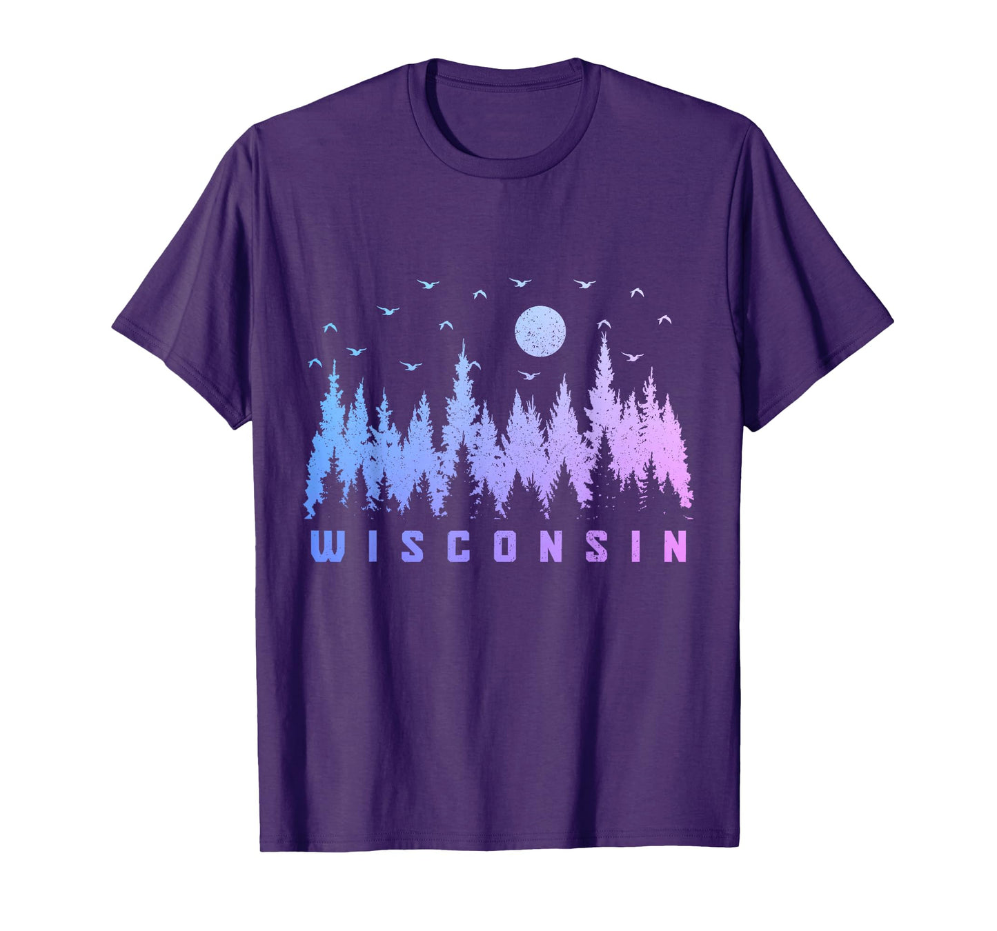 We Love Wisconsin - The Badger State Unisex-Adults Black Cotton T-Shirt Small Crew Neck Short Sleeve Nature/Hiking T-Shirt