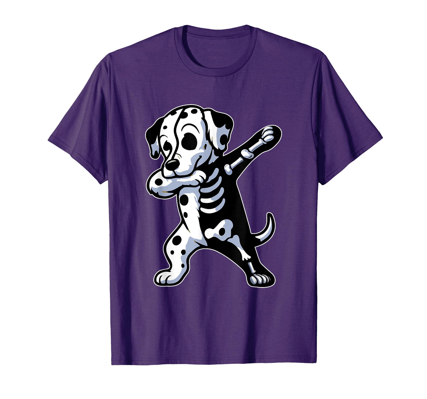 Dabbing Dalmatian Half Skeleton Halloween Costume Owner T-Shirt
