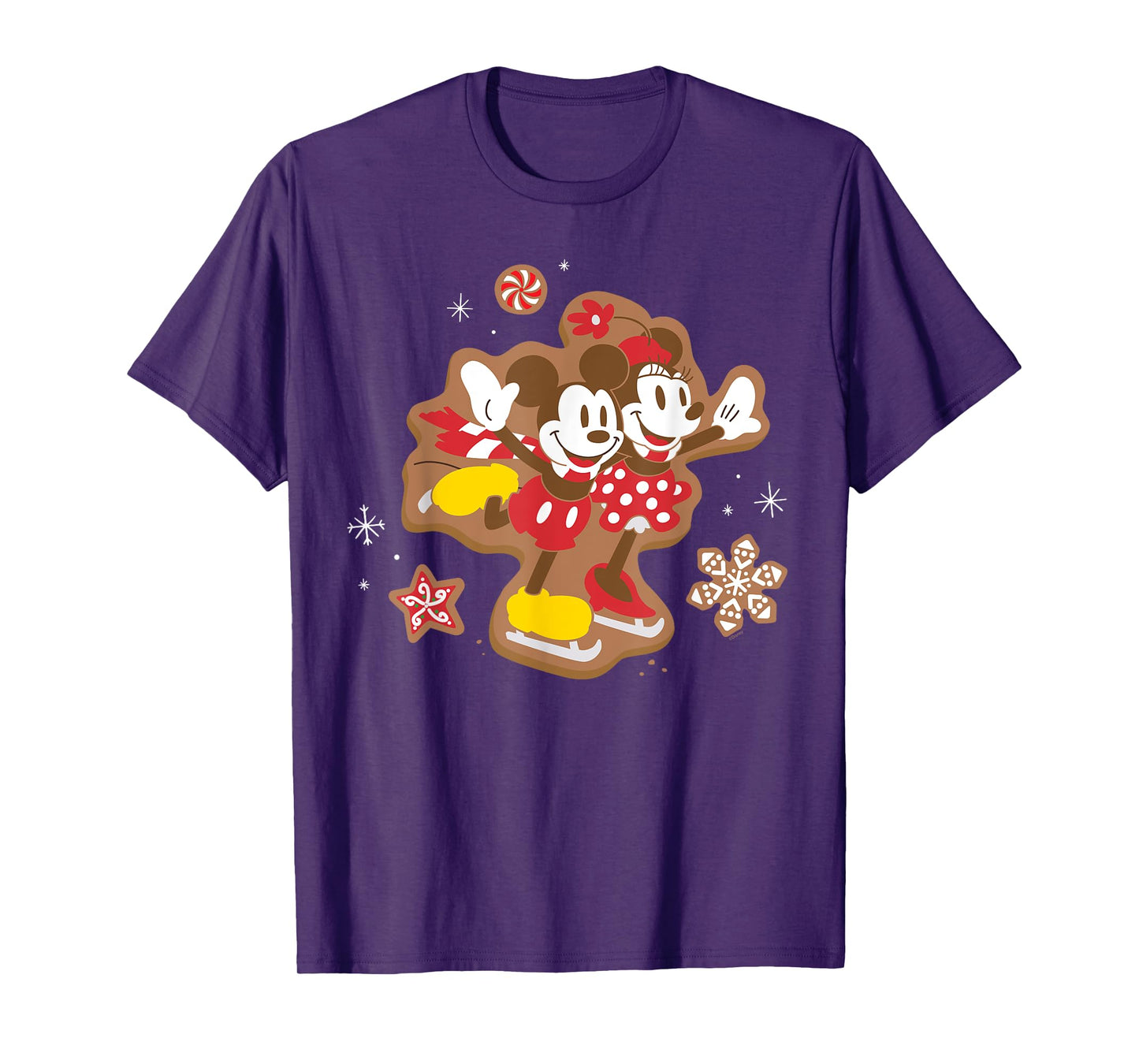 Disney Mickey & Minnie Ice Skating Gingerbread Holiday T-Shirt