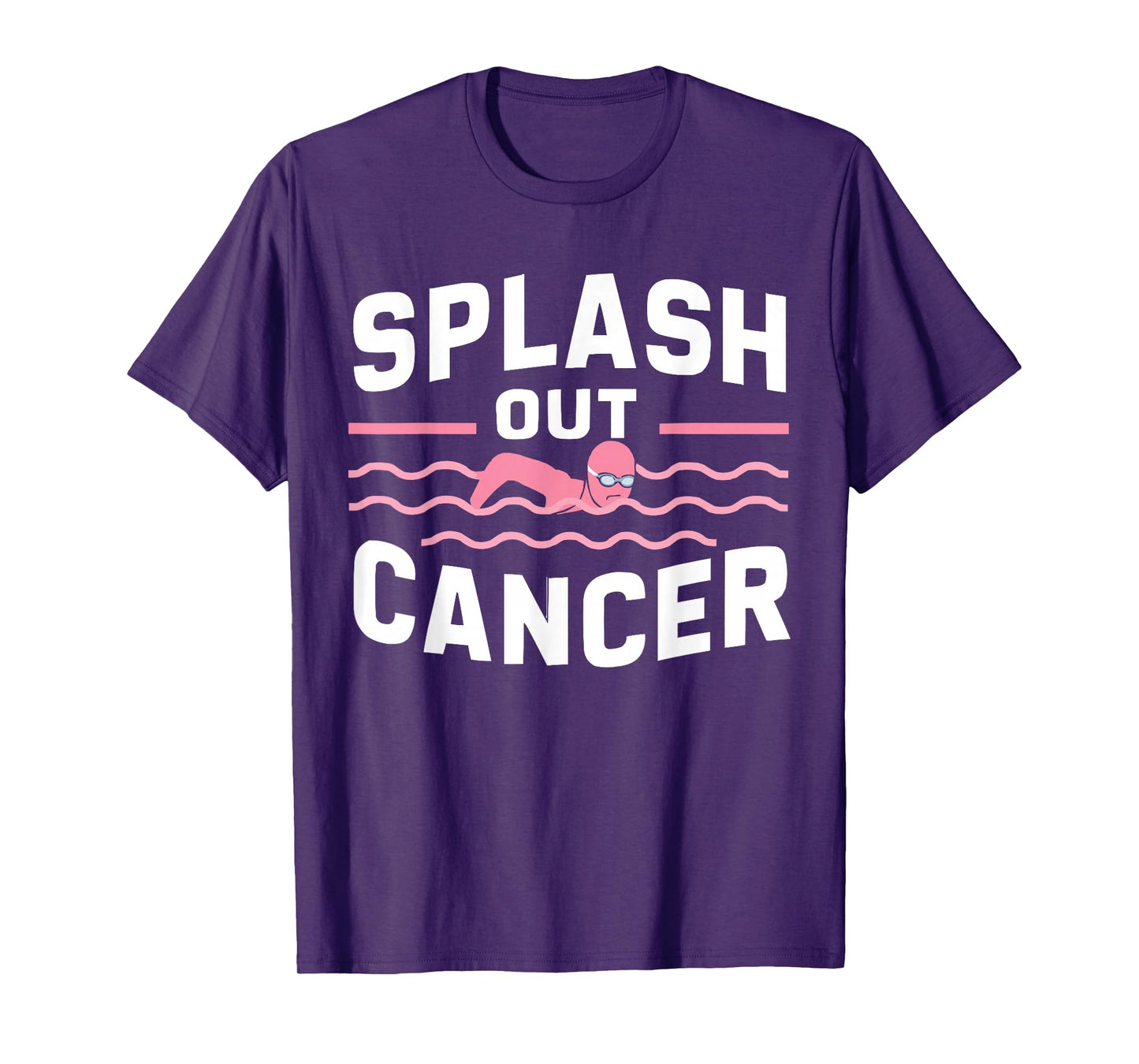 Swimming Breast Cancer Awareness Month Pink Ribbon T-Shirt