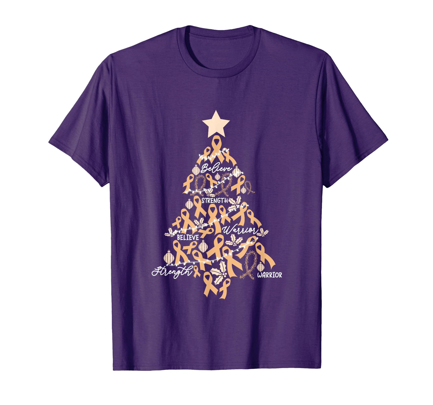 Christmas Uterine Cancer Endometrial Awareness Ribbon T-Shirt