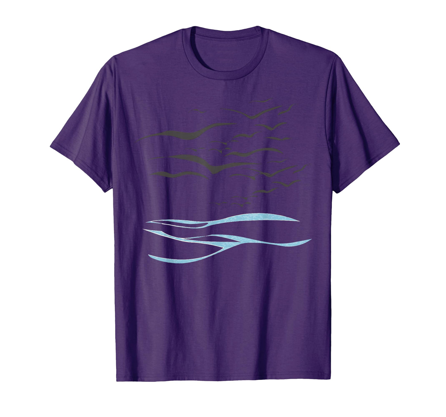 Flying Birds and Ocean Waves Relaxation Graphic Tee T-Shirt