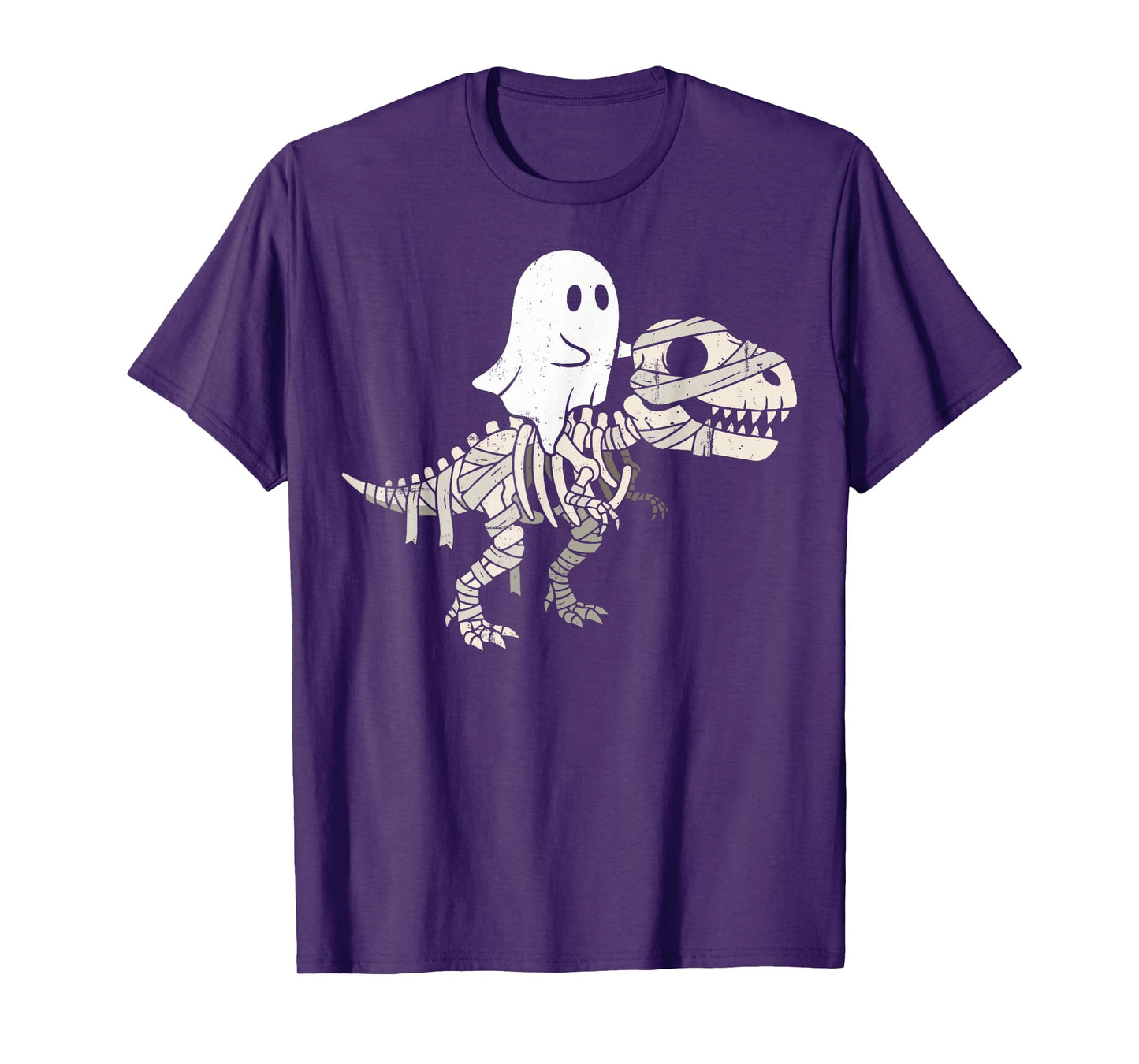 Halloween Ghost Riding Mummy Skeleton T-Rex Funny Boys Kids T-Shirt