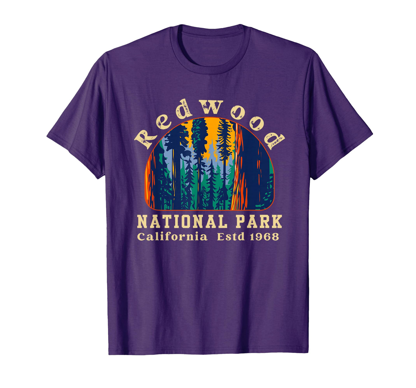 Redwood National Park California Retro Vintage Camping Gifts T-Shirt