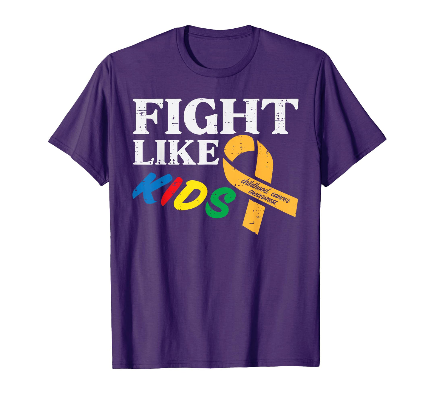Fight Like Kids Childhood Cancer Awareness Ribbon Boys Girls T-Shirt