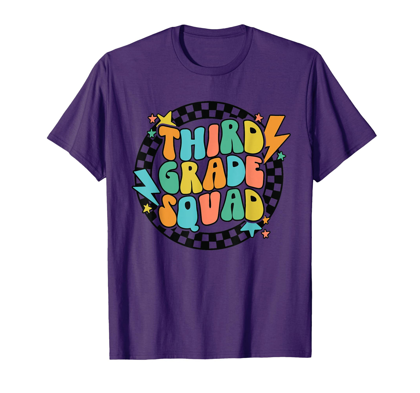 Back To School Groovy Teacher Third 3rd Grade Crew Squad T-Shirt for Men Women Girls Kids