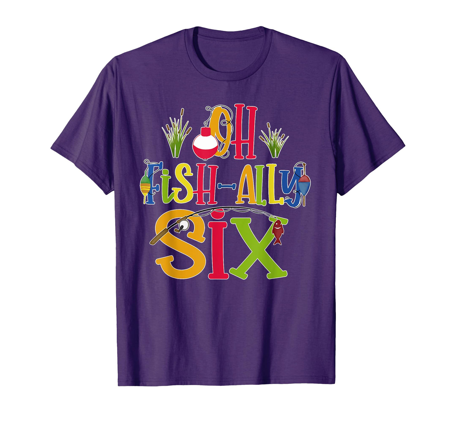 Oh Fish Ally Six Birthday Boy Outfit 6 Year Old 6th Bday T-Shirt