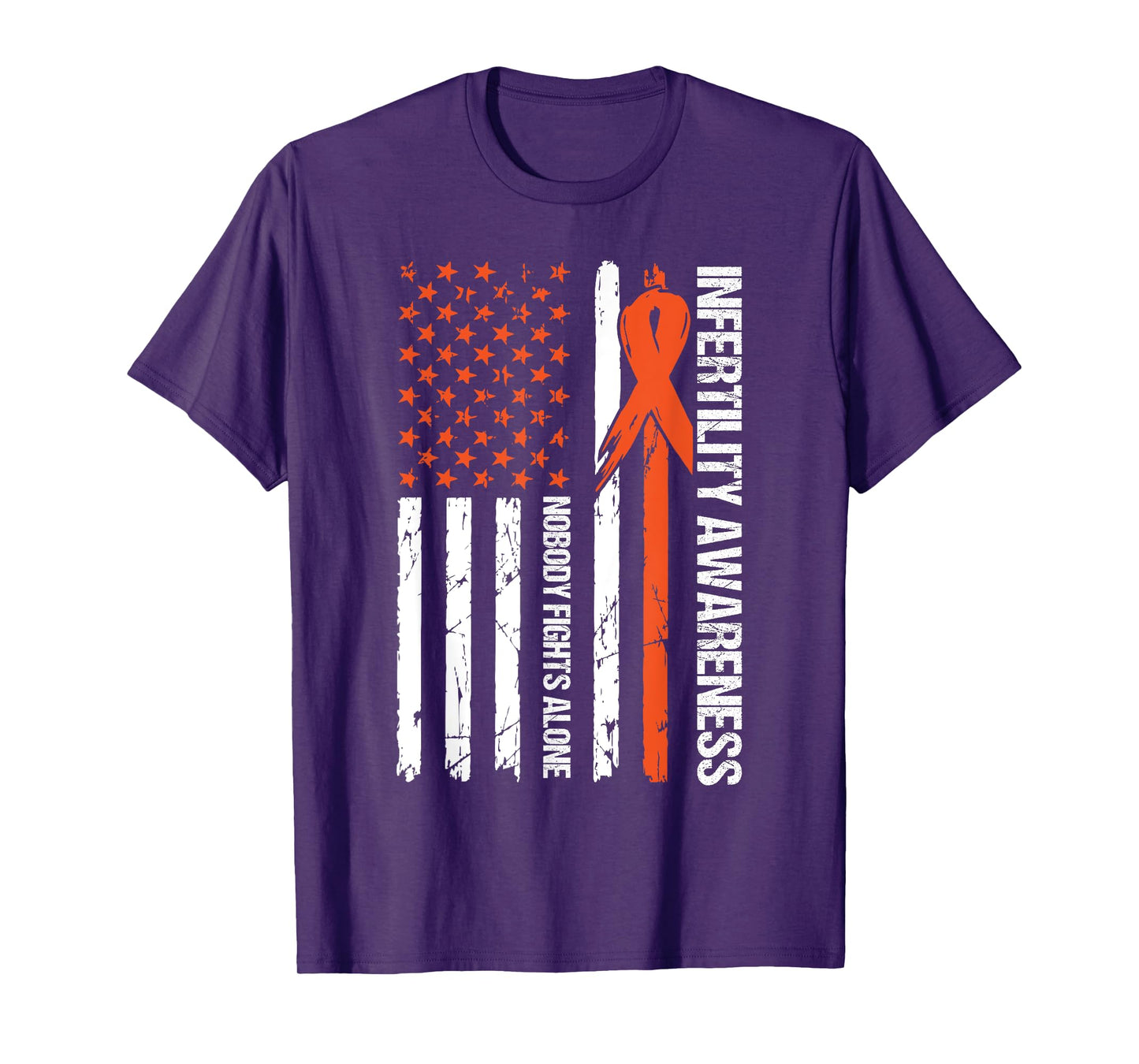 Infertility Awareness Flag Orange Ribbon IVF Transfer Day T-Shirt
