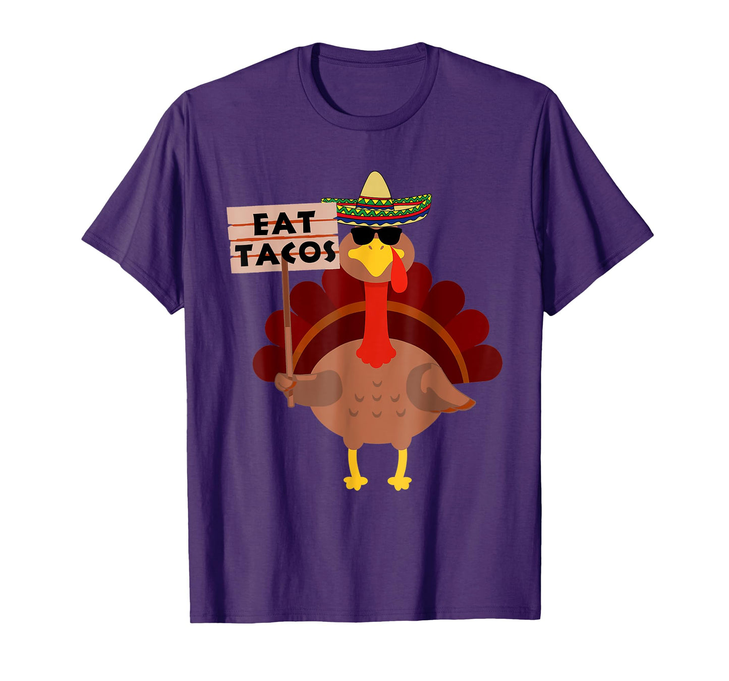 Turkey Eat tacos Adult Vegan Kids Funny Thanksgiving T-Shirt