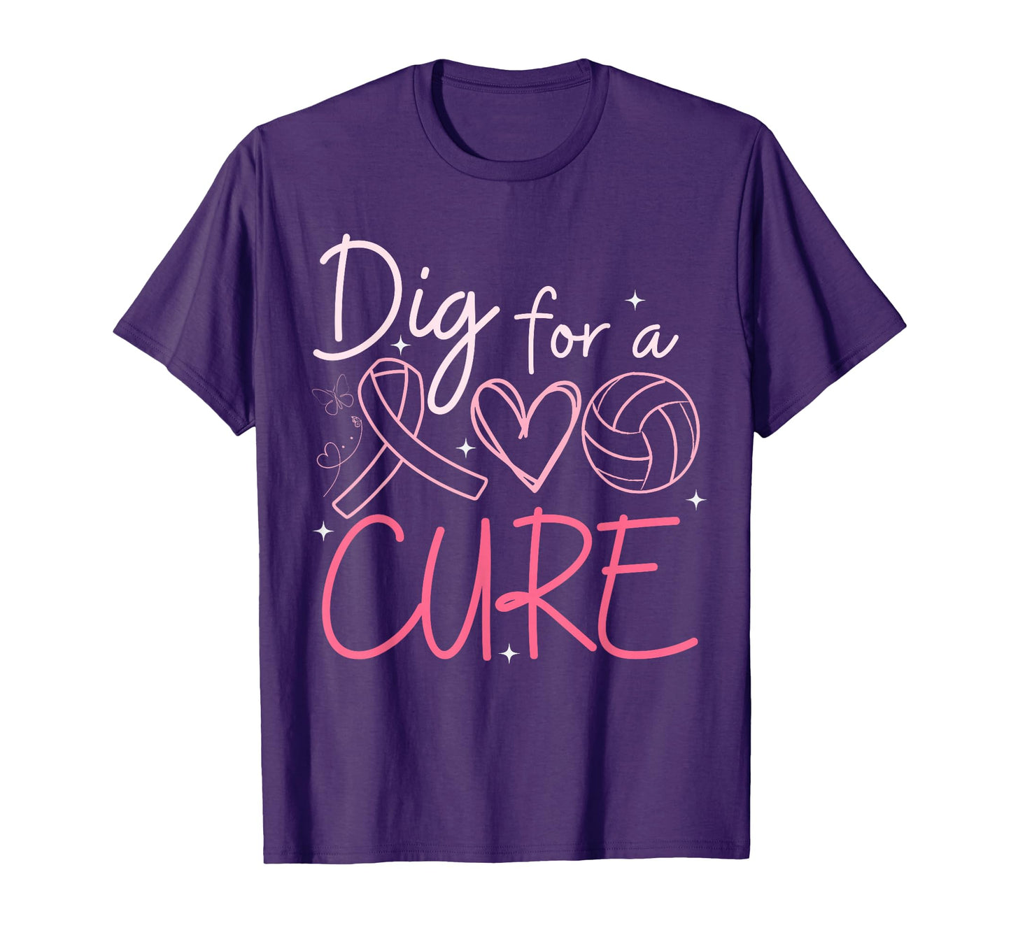 Breast Cancer Awareness Dig For A Cure Volleyball Pink Out T-Shirt