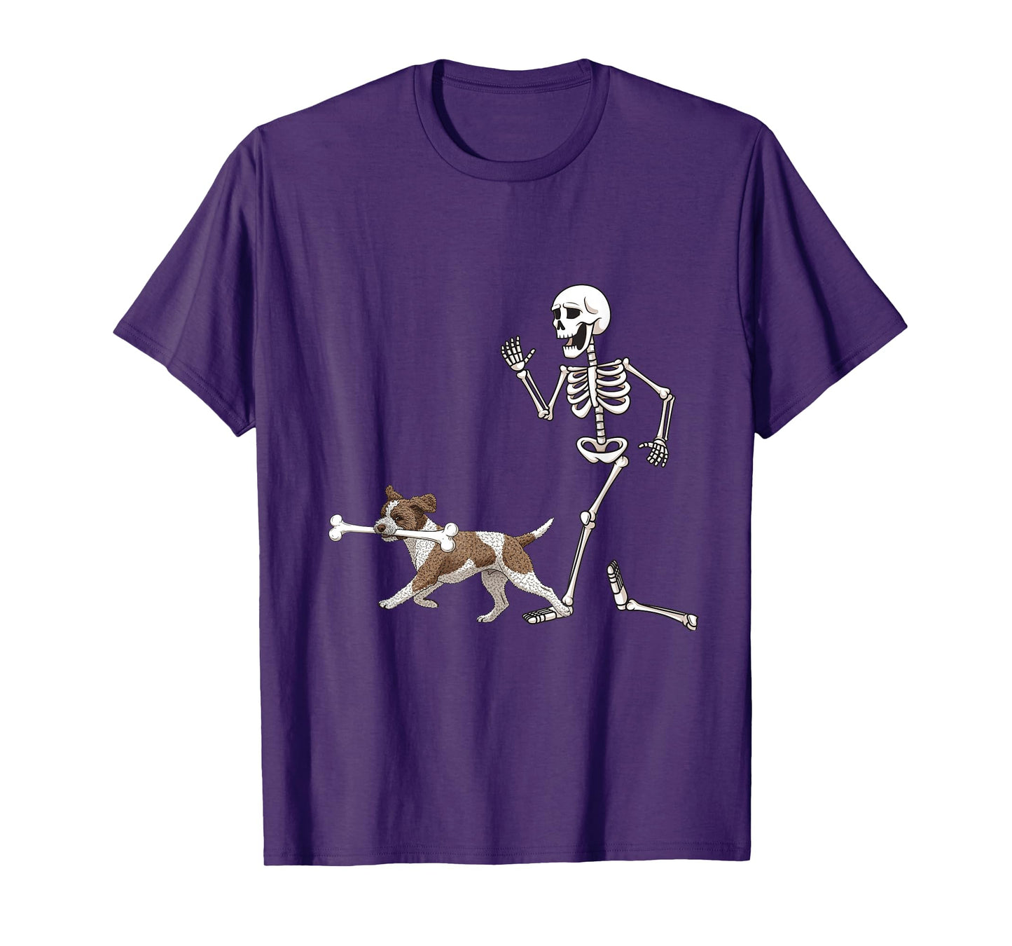 Funny Halloween Lagotto Romagnolo and Skeleton T-Shirt