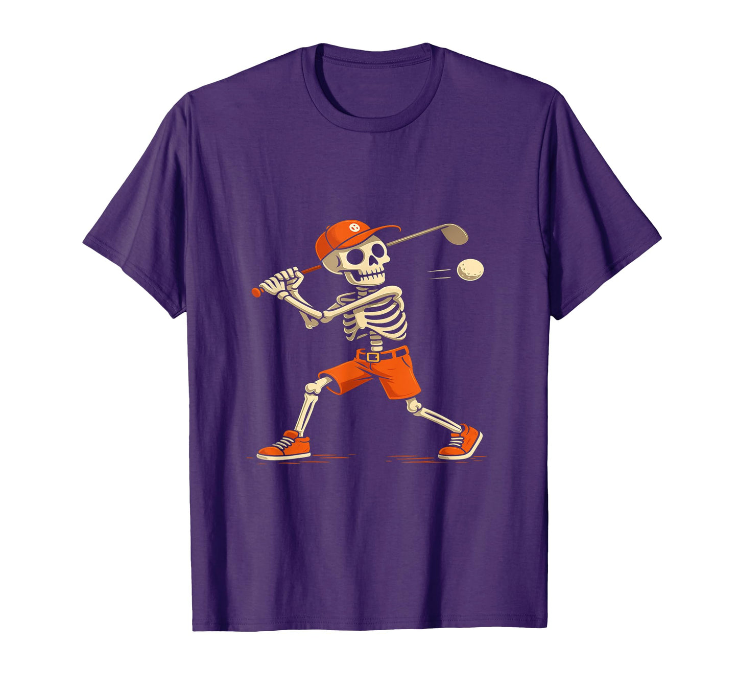 Halloween Skeleton Golfer Funny Spooky Creepy Swingers T-Shirt