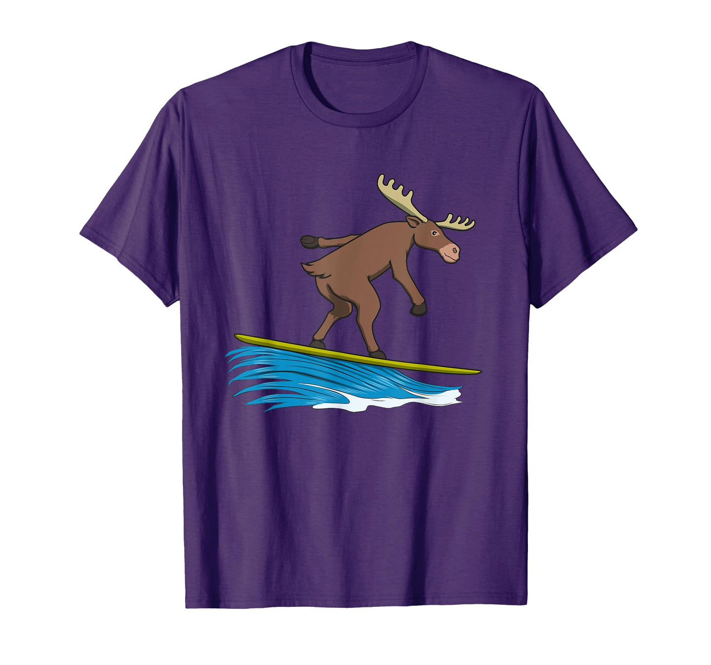 Ironic Moose Surfer Holiday Surfboard T-Shirt