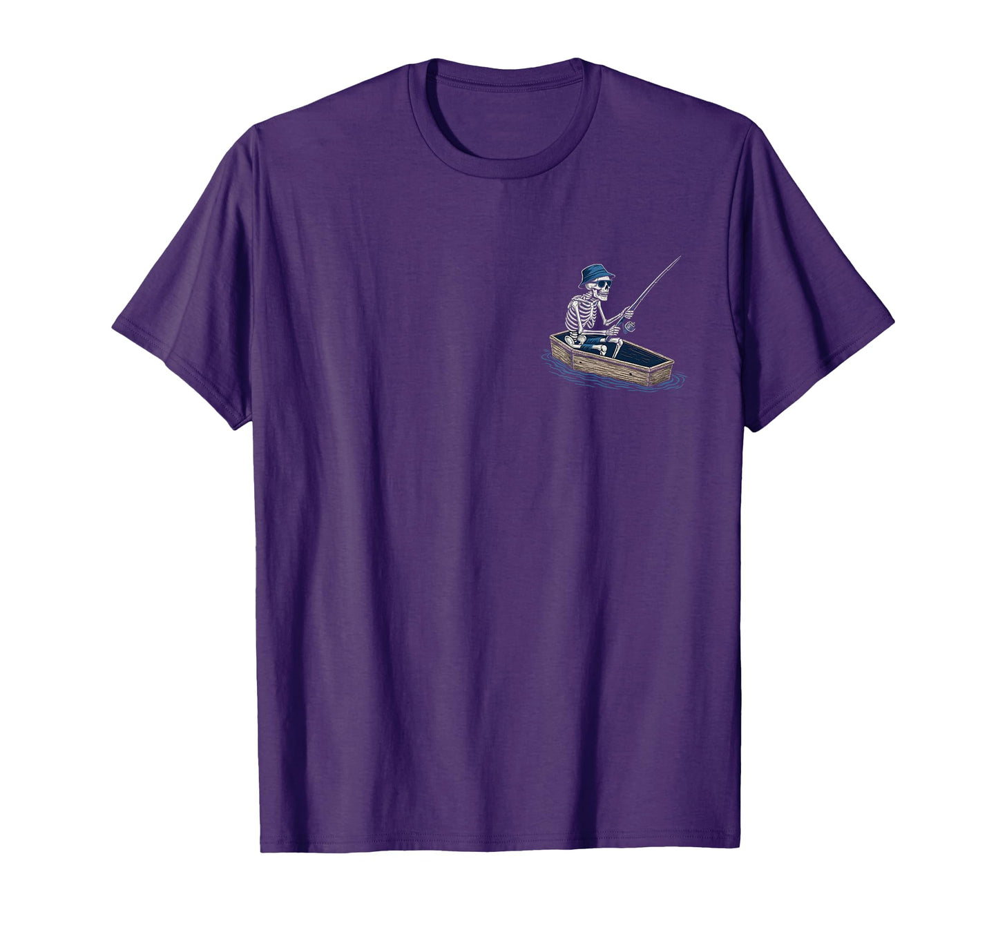 Just Cast Meme Funny Quote Skeleton Fishing Joke Novelty T-Shirt