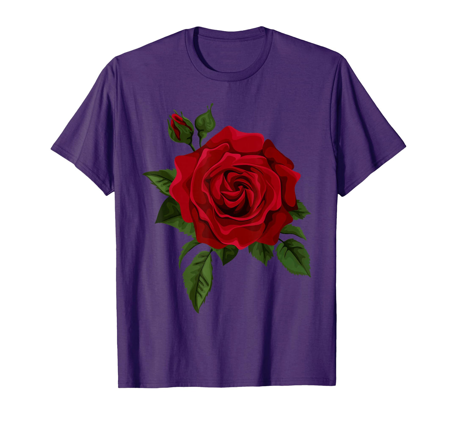 Single Red Roses Flower of Cute Red Roses Flower Gardening T-Shirt