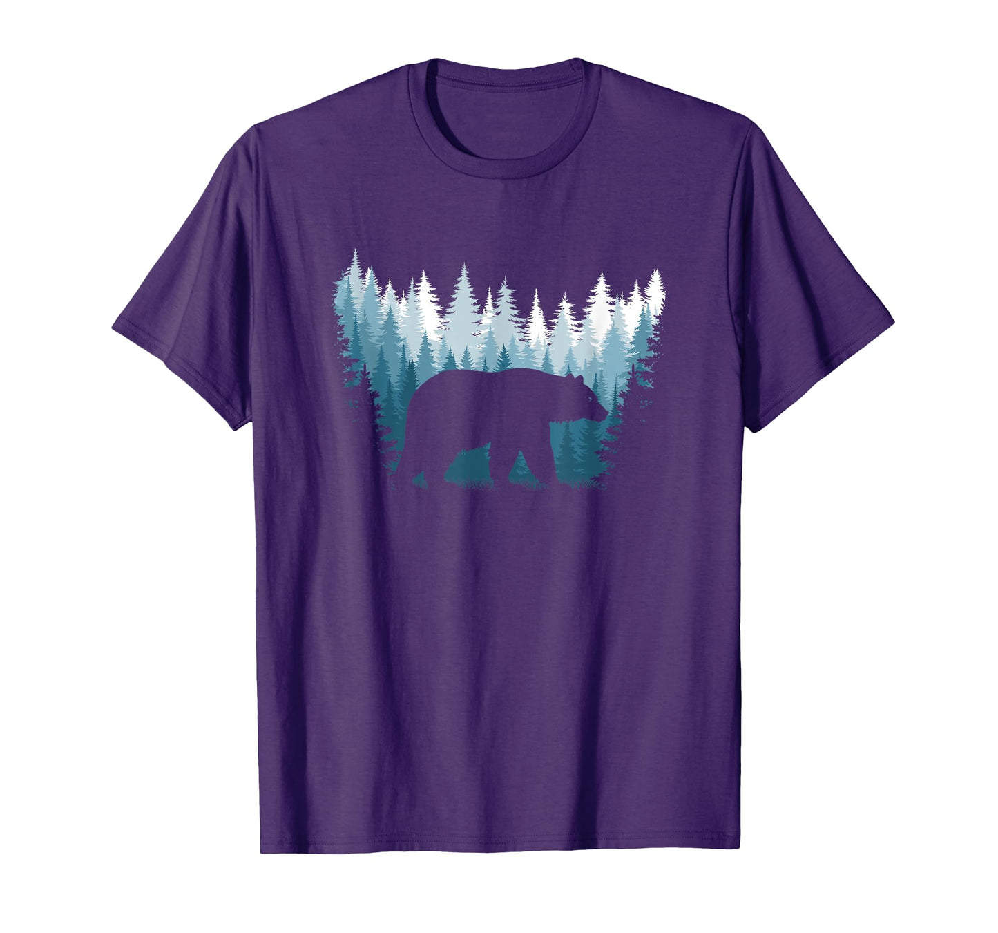Bear Landscape Pine Tree Forest Nature Graphic Men Women T-Shirt