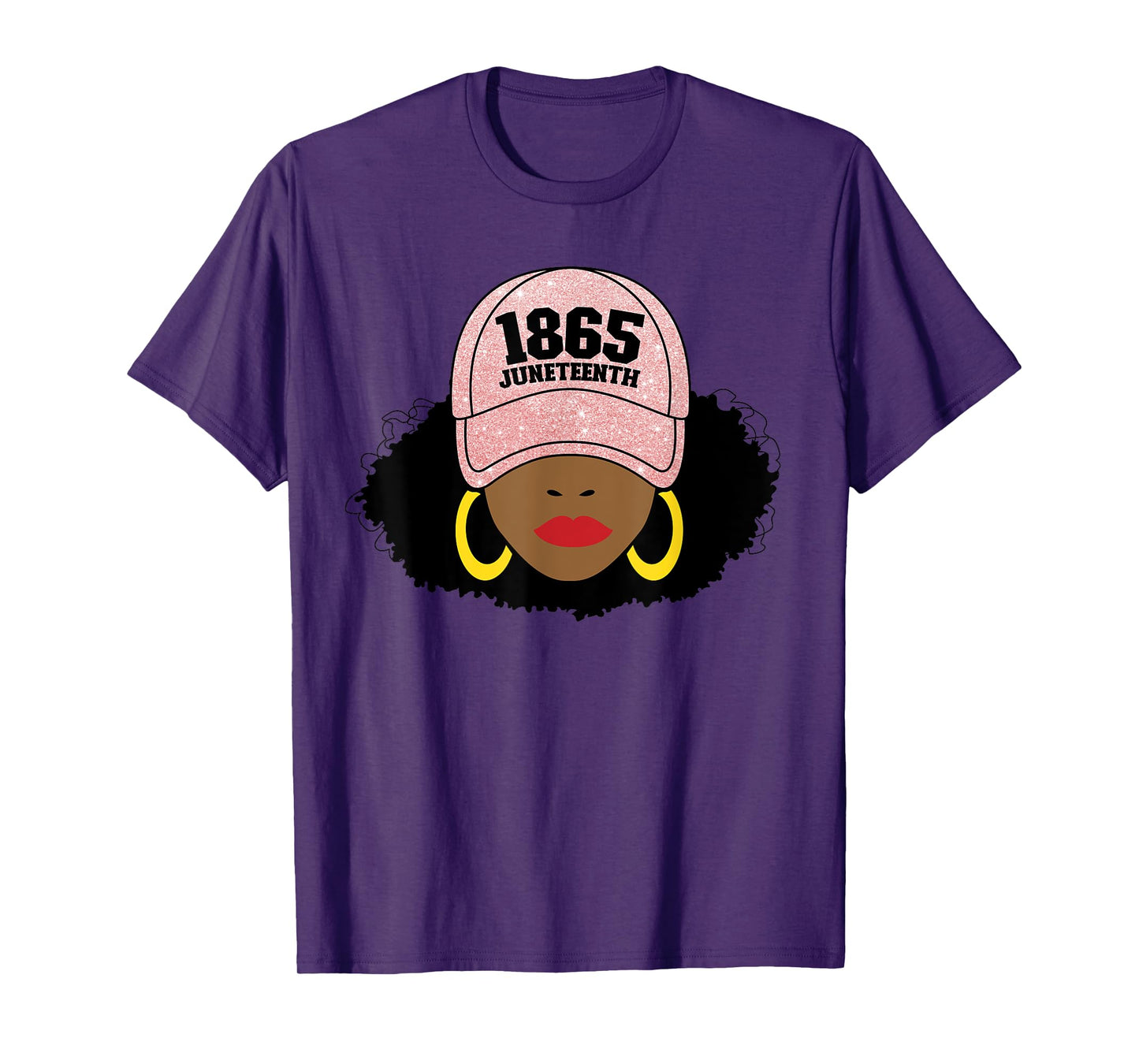 Juneteenth 1865 Black Freedom Afro Pink Women's Juneteenth T-Shirt