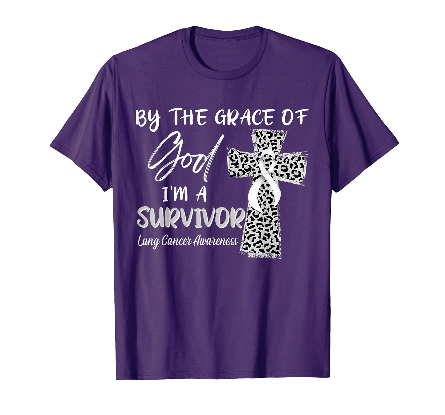 I'm A Survivor Lung Cancer Awareness White Ribbon T-Shirt