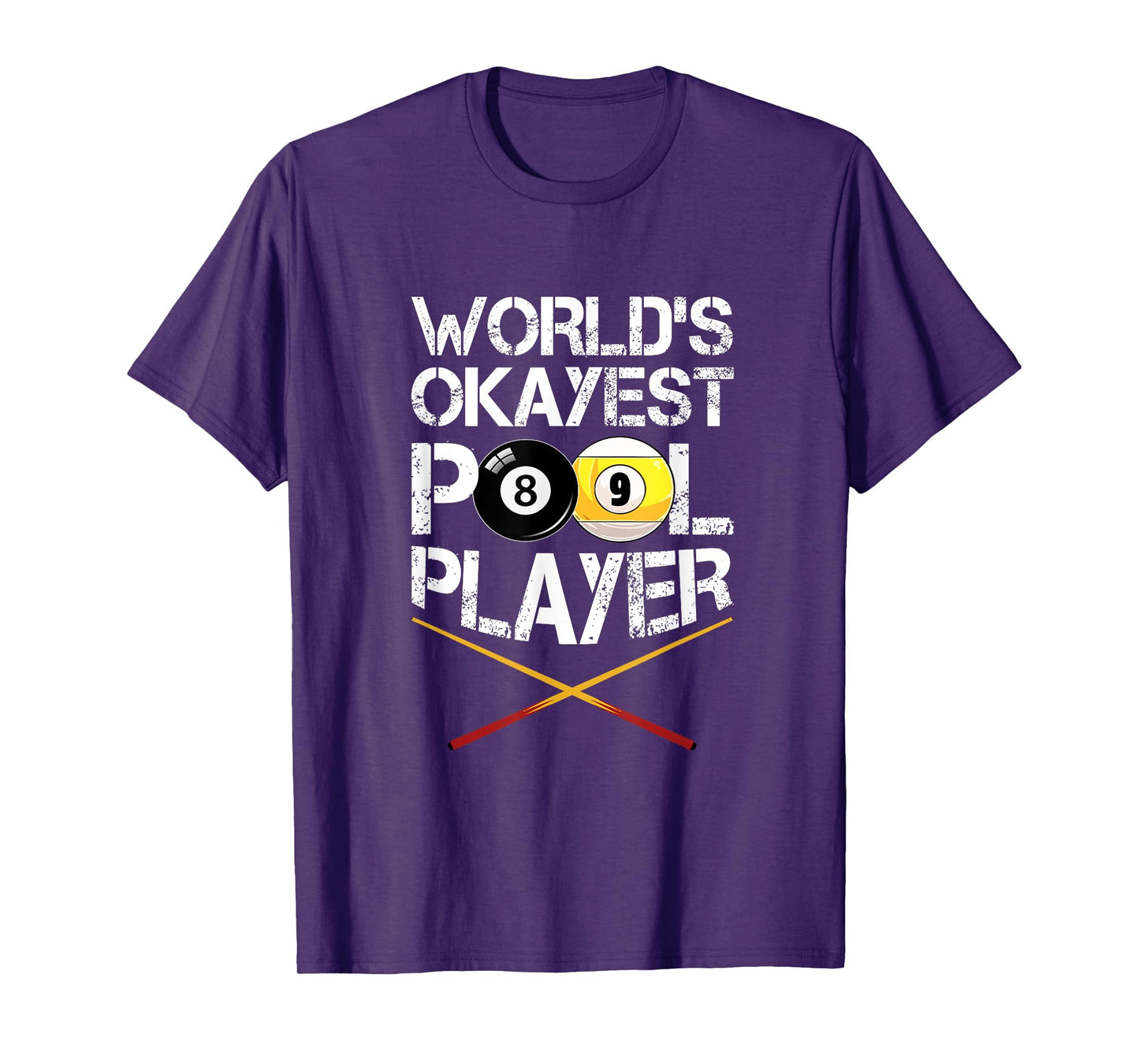 World's Okayest Billiards Player Pool Snooker Cue 8-Ball T-Shirt