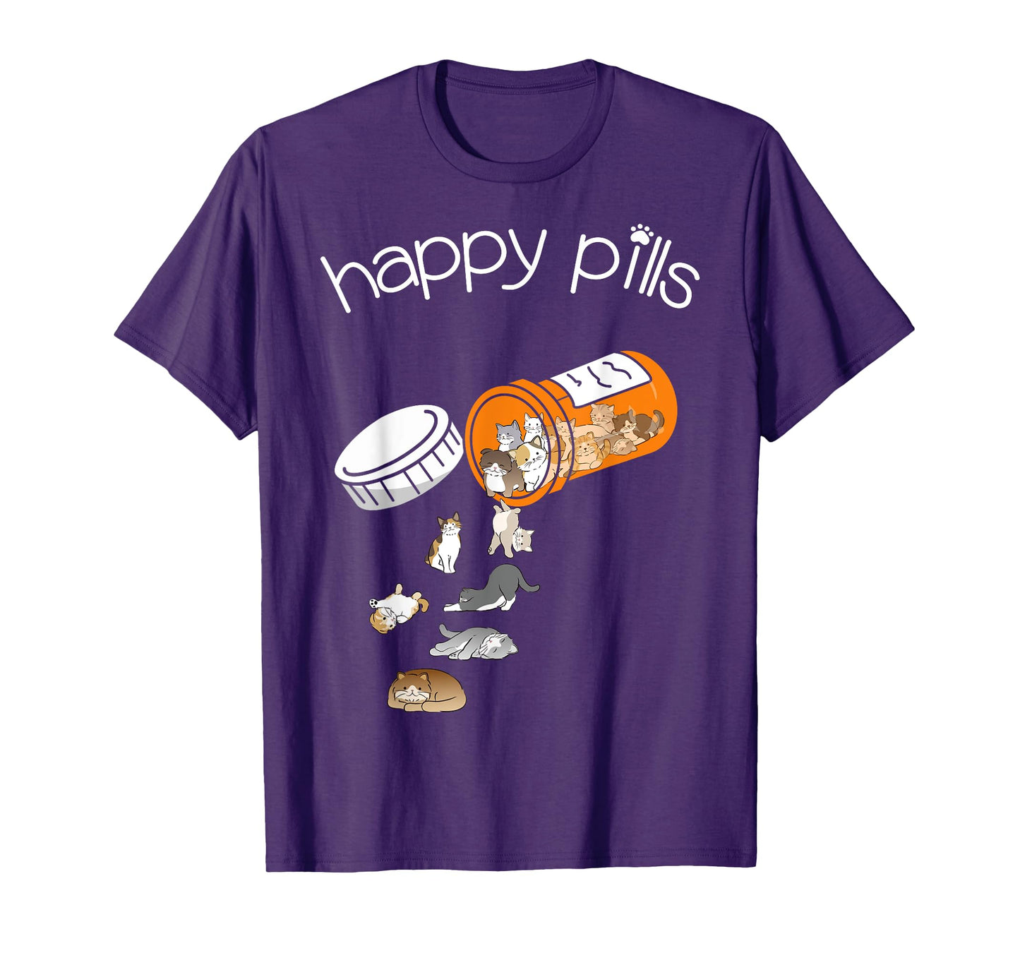 Cat Happy Pills - Cute Cat, Funny Cat Encouragement T-Shirt