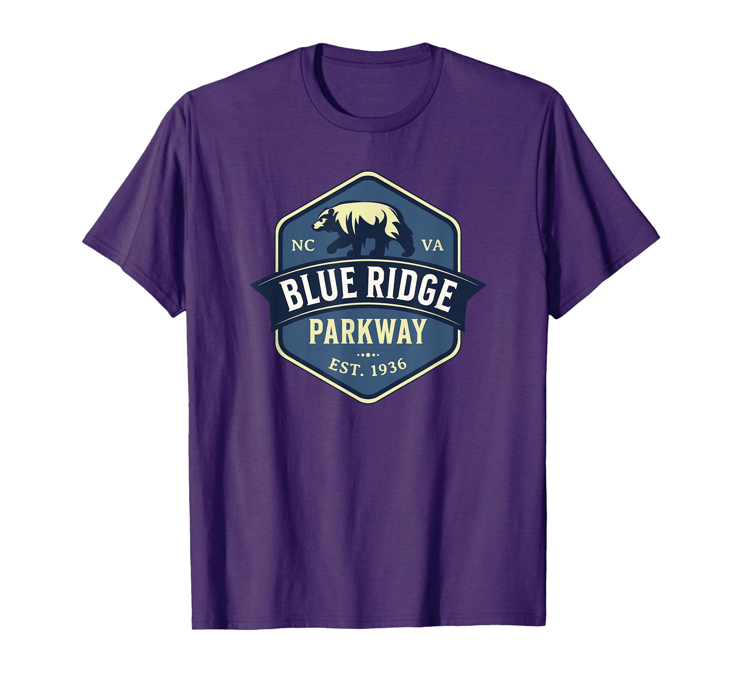Blue Ridge Parkway Est 1936 Bear Design T-Shirt